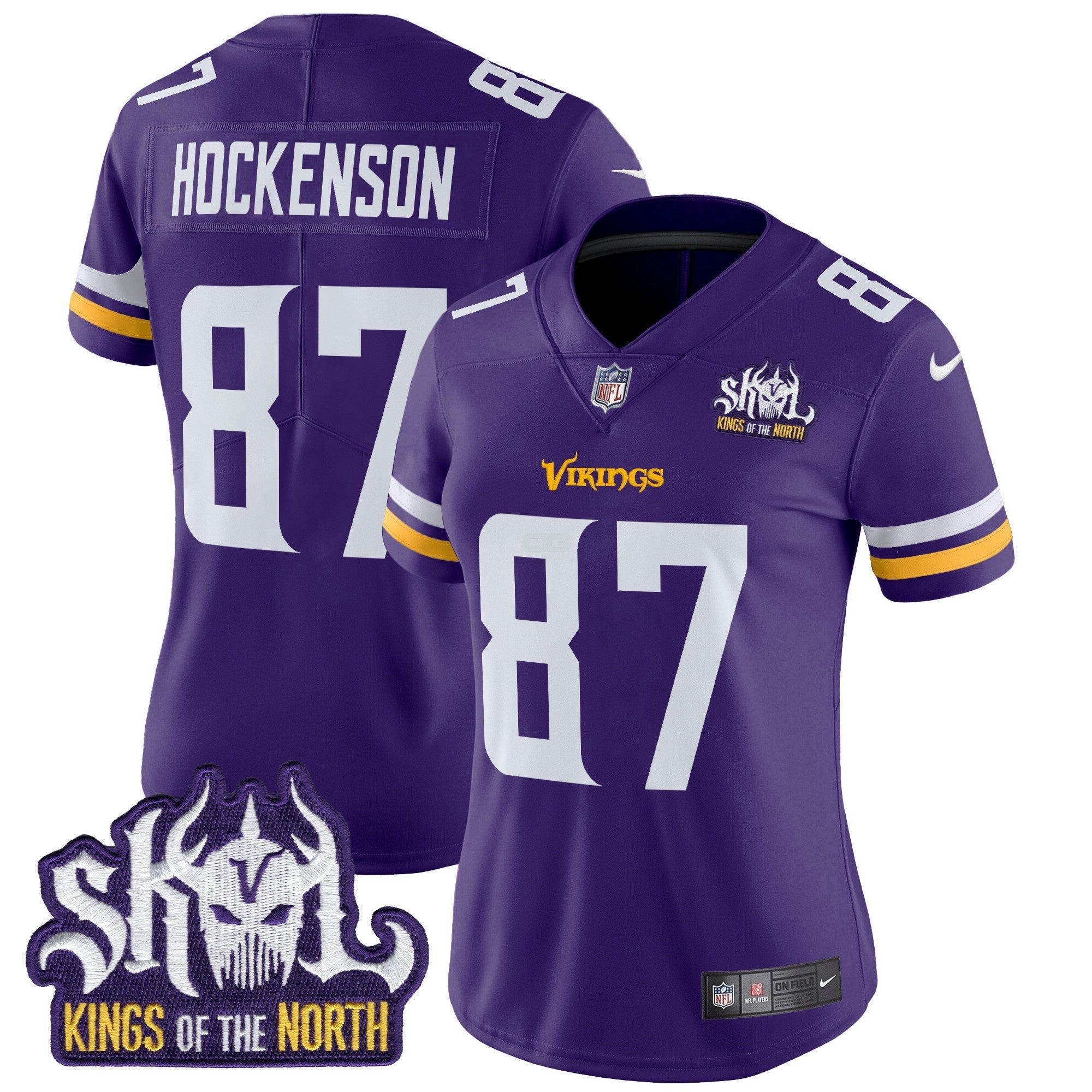 Camisa NFL Women’s Minnesota Kings Of The North Patch Vapor Limited Jersey