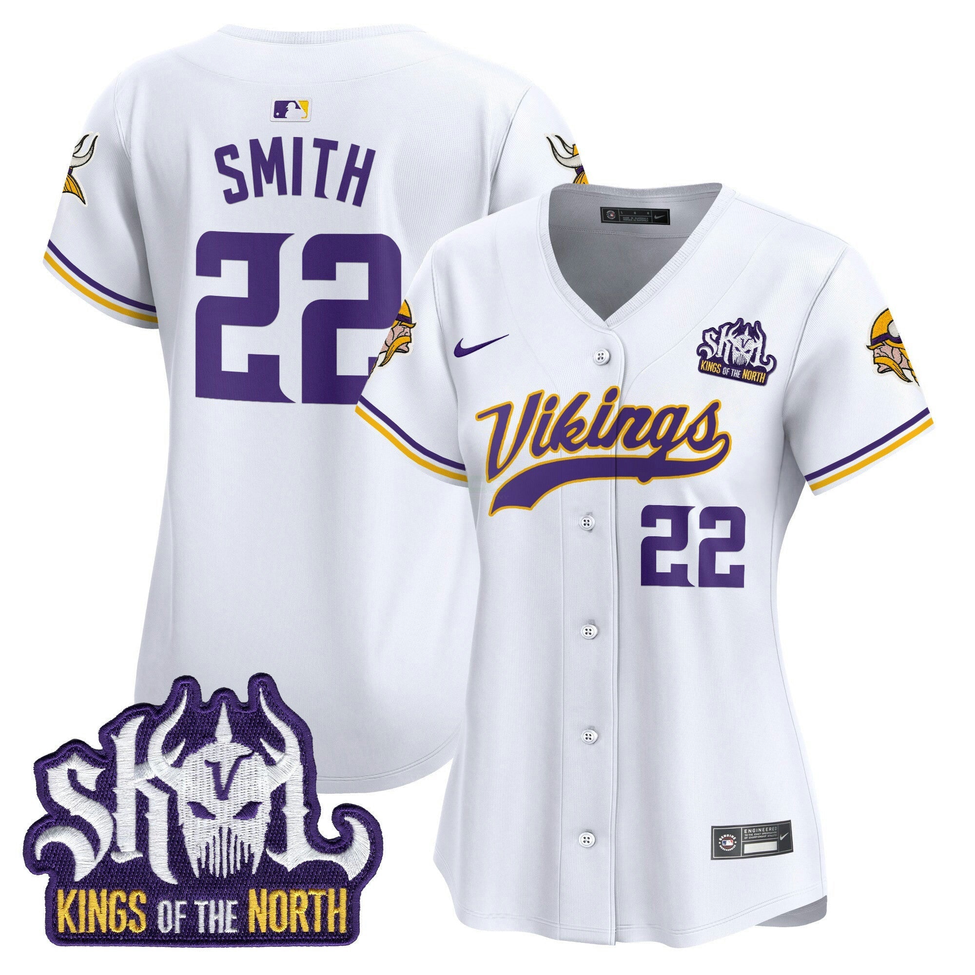 Camisa NFL Women’s Minnesota Kings Of The North Patch Vapor Premier Limited Jersey