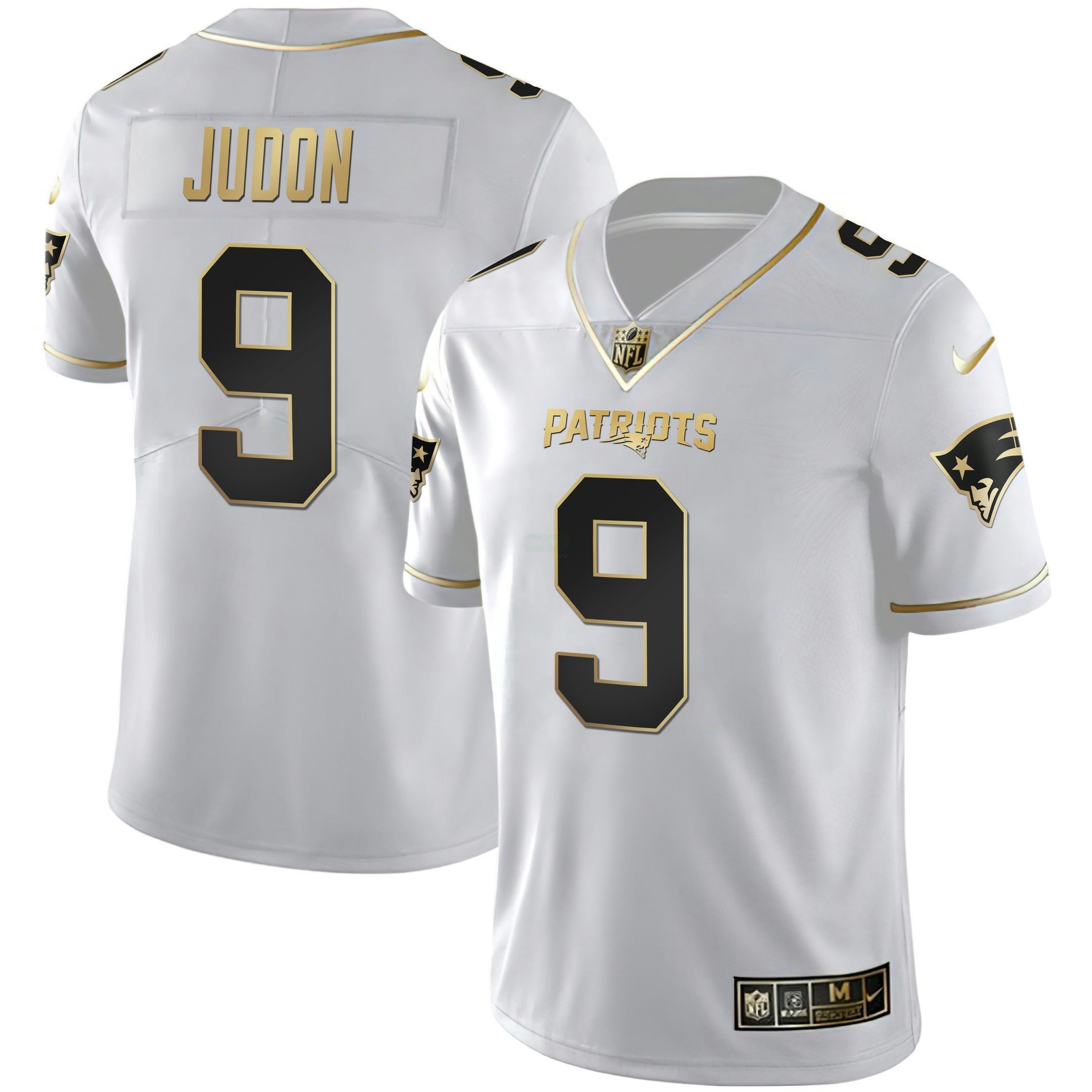 Camisa NFL Women’s New England Branca Dourada & Preta Dourada Jersey