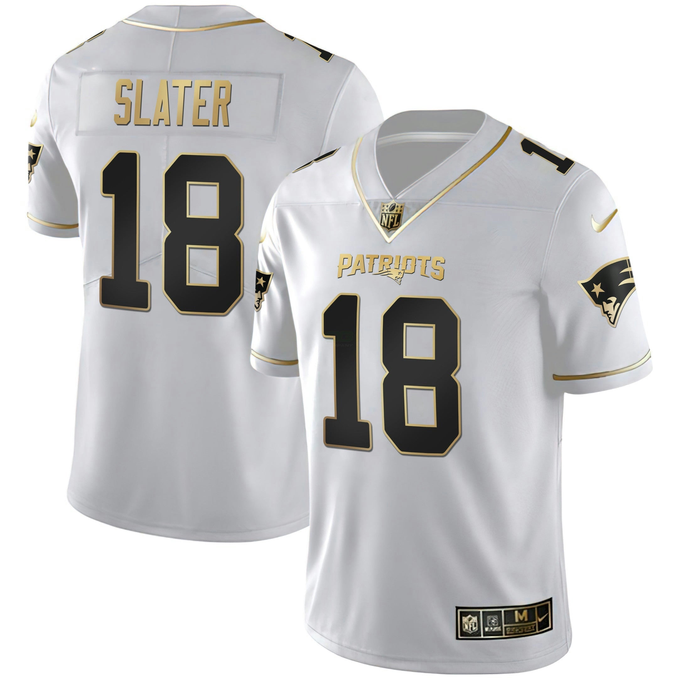 Camisa NFL Women’s New England Branca Dourada & Preta Dourada Jersey