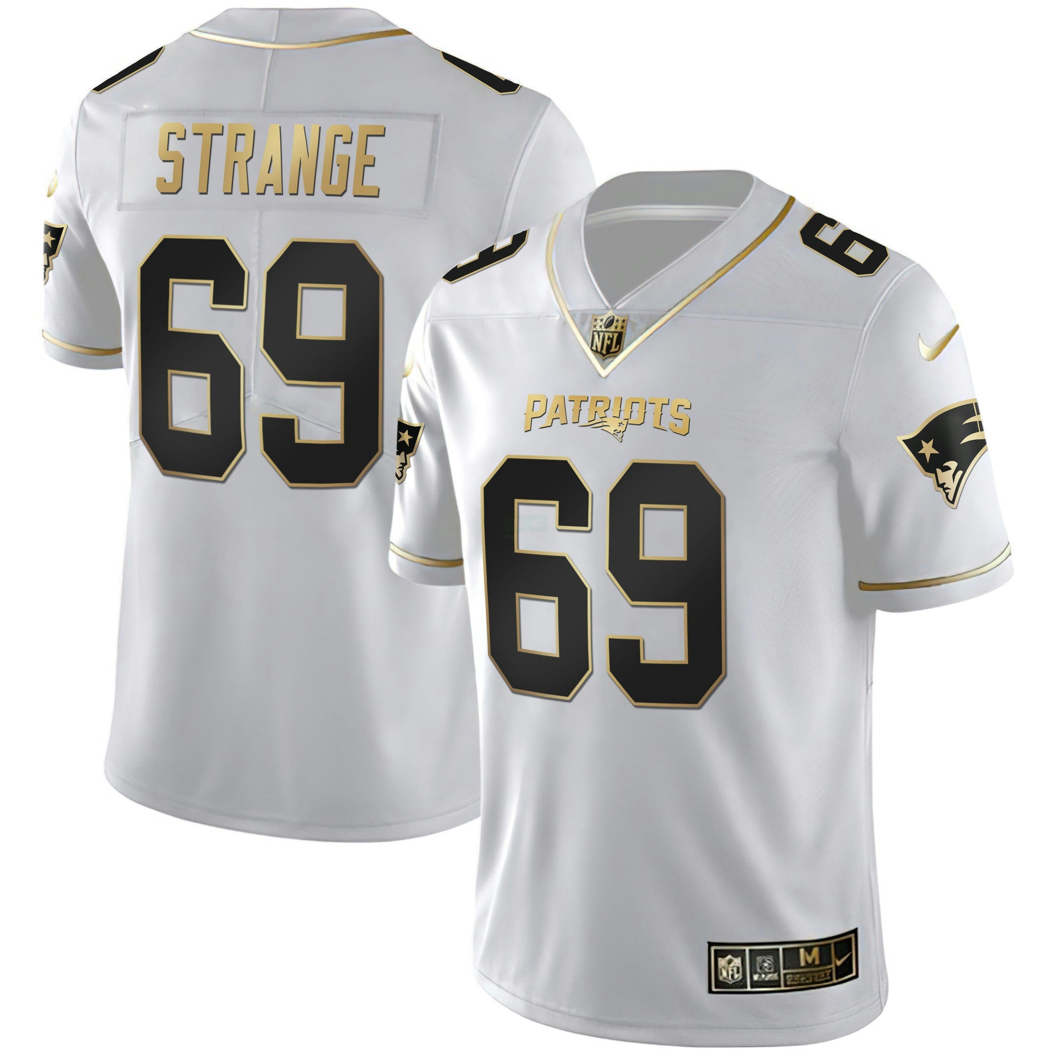 Camisa NFL Women’s New England Branca Dourada & Preta Dourada Jersey