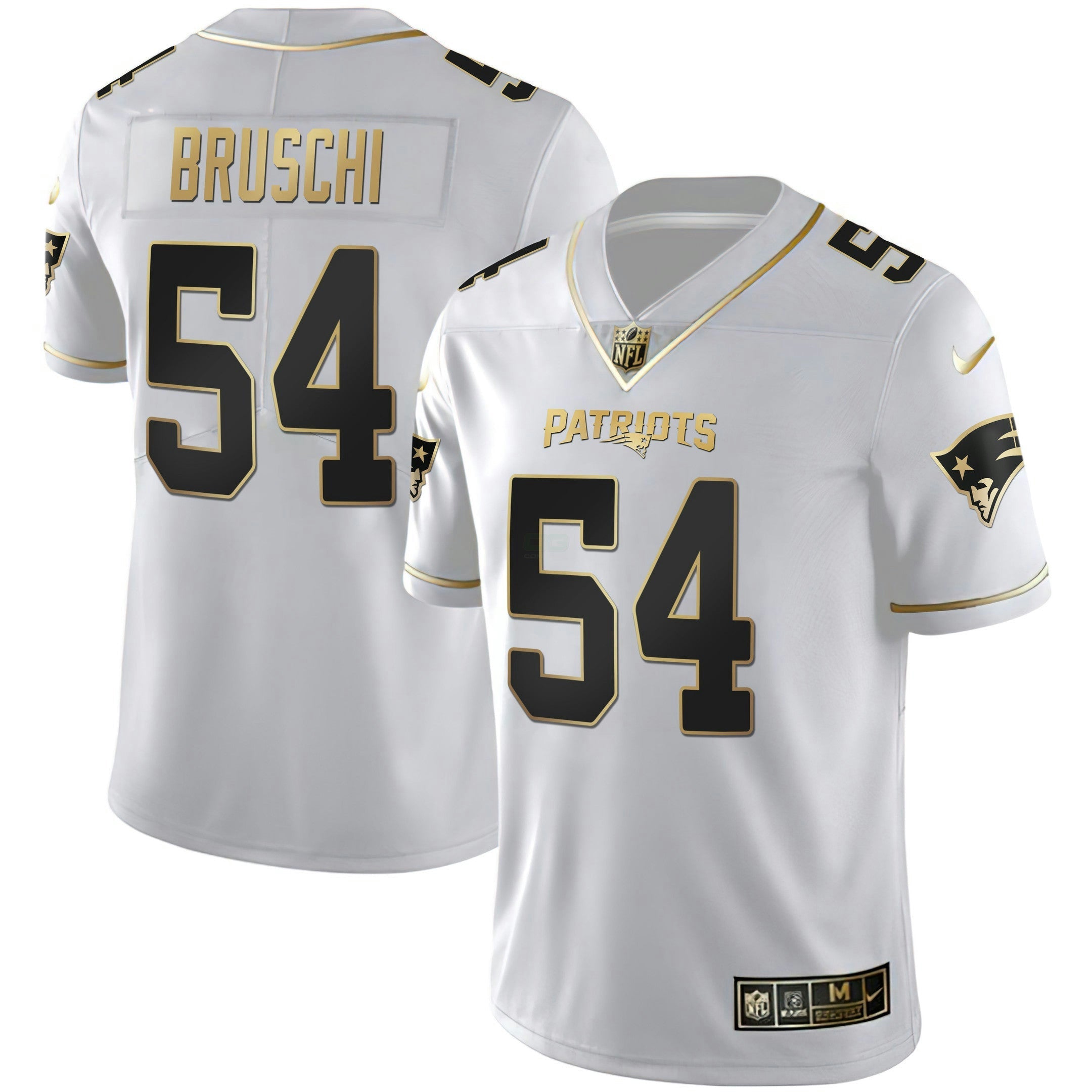 Camisa NFL Women’s New England Branca Dourada & Preta Dourada Jersey