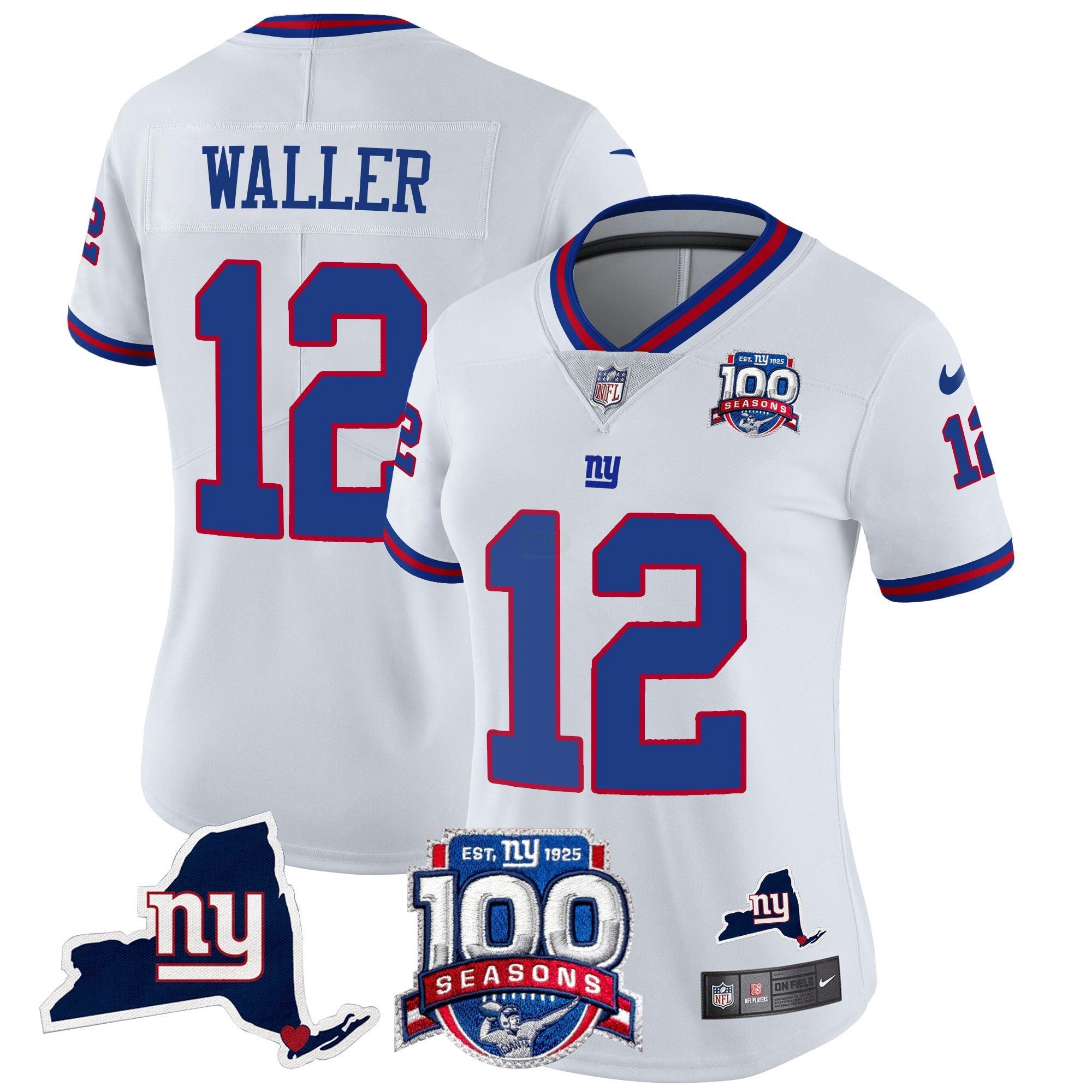 Camisa NFL Women’s New York 100th Season & State Patch Vapor Limited Jersey