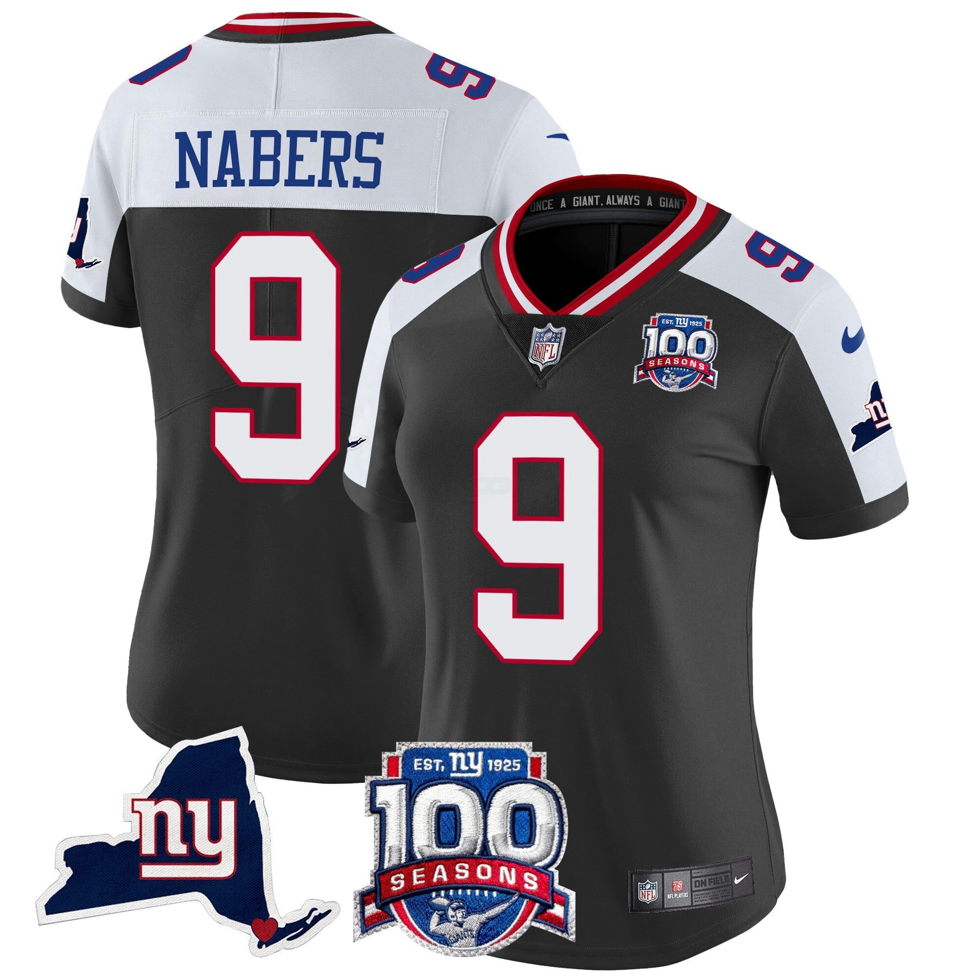 Camisa NFL Women’s New York 100th Season & State Patch Vapor Limited Jersey