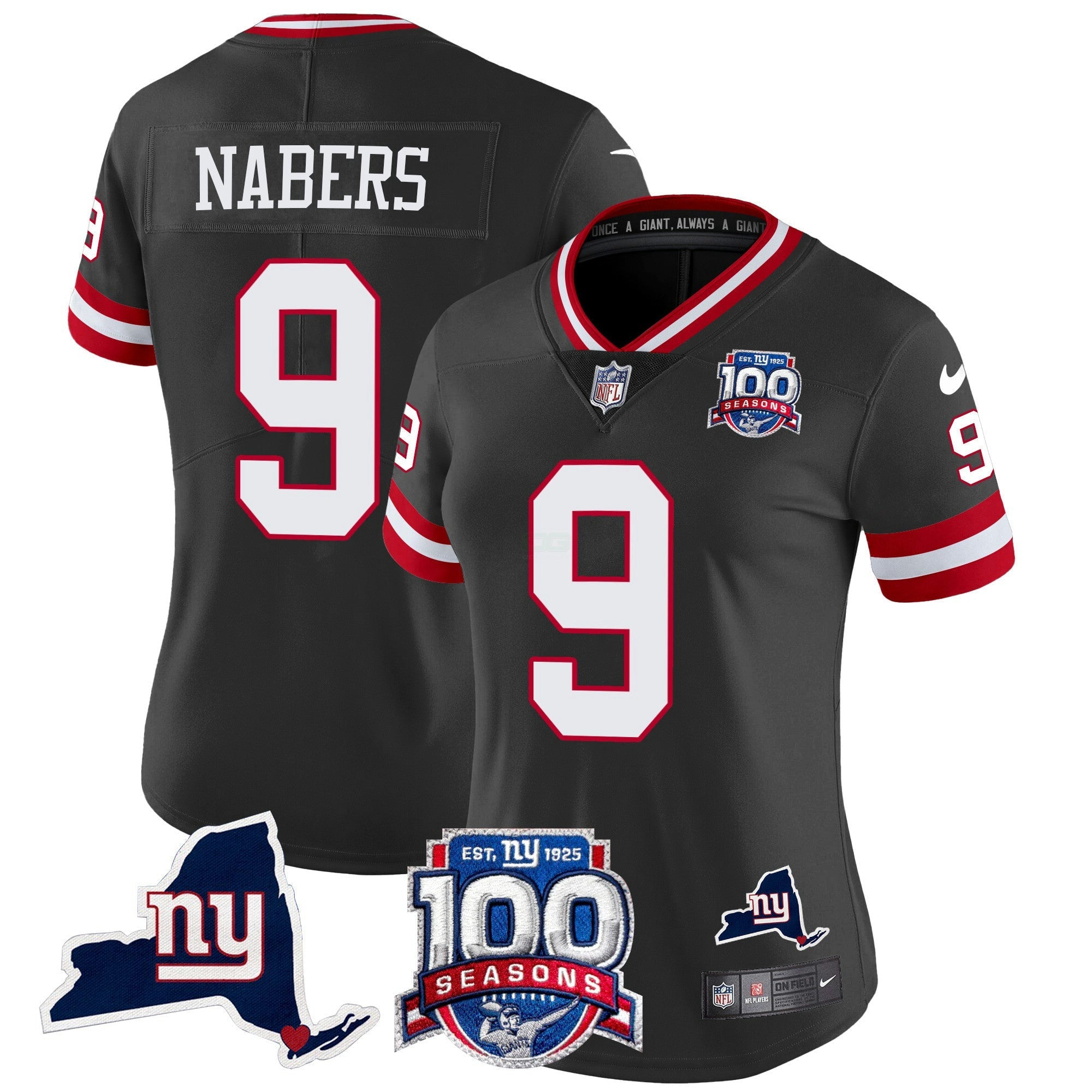 Camisa NFL Women’s New York 100th Season & State Patch Vapor Limited Jersey