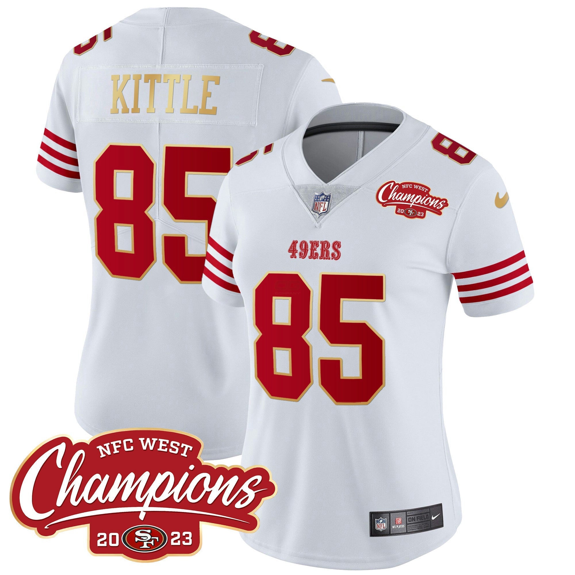 Camisa NFL Women’s NFC West Champions Dourada Trim Vapor Jersey