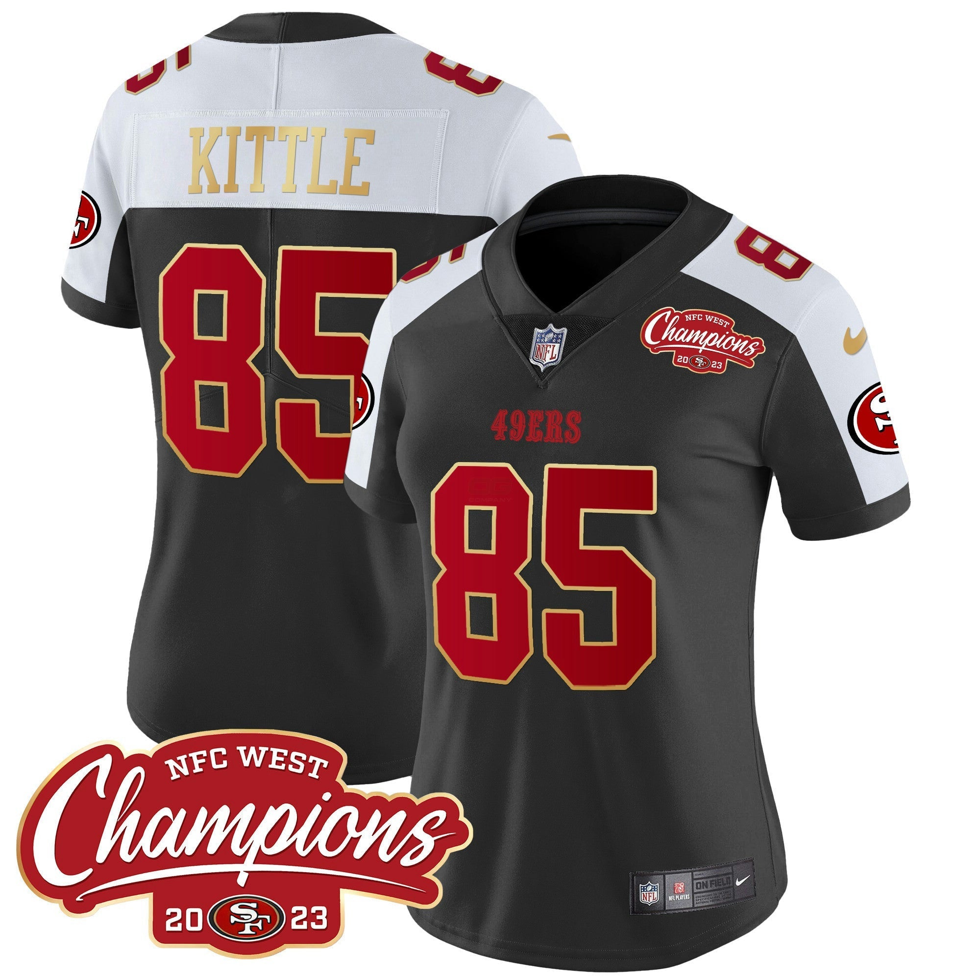 Camisa NFL Women’s NFC West Champions Dourada Trim Vapor Jersey