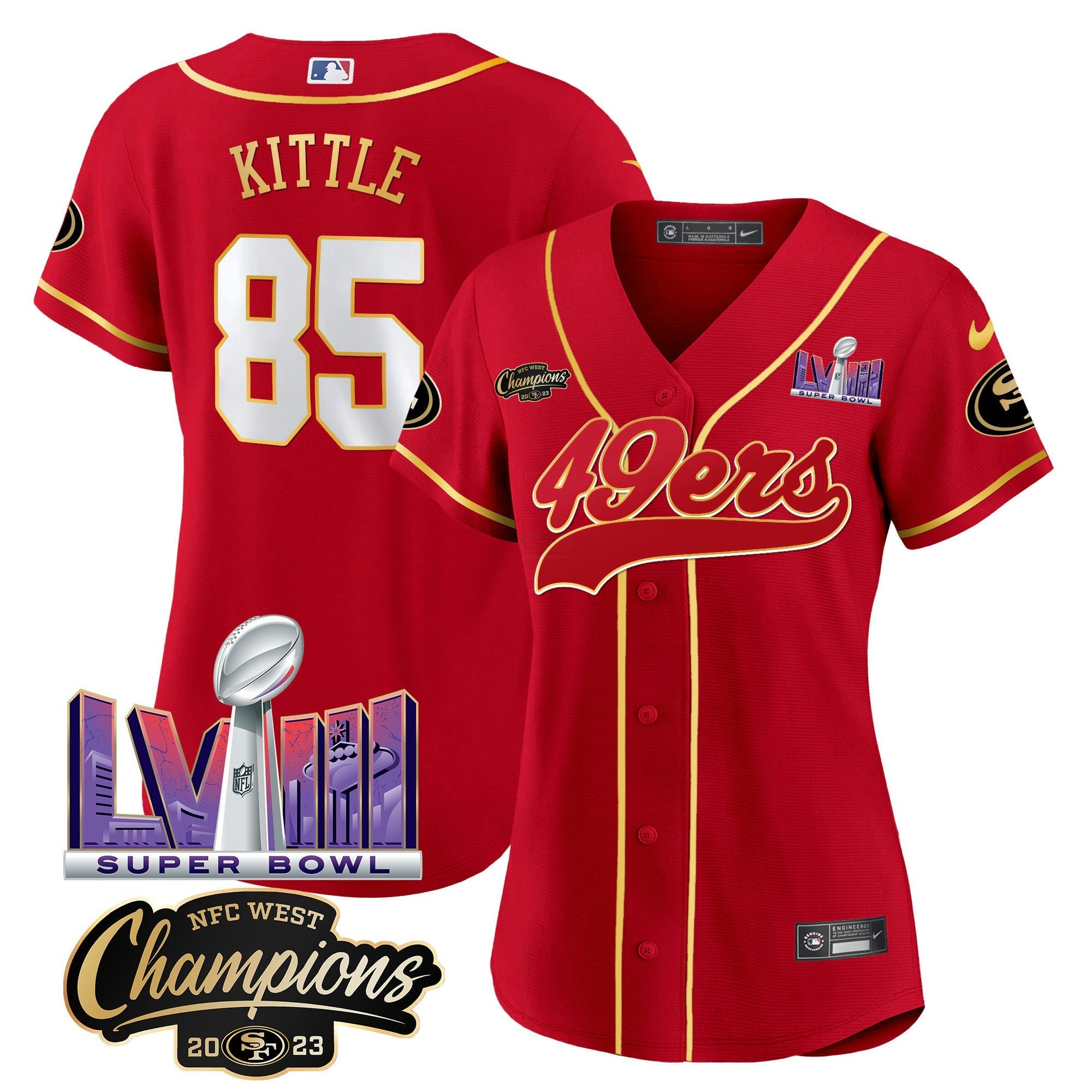 Camisa NFL Women’s NFC West Champions & Super Bowl LVIII Patch Jersey