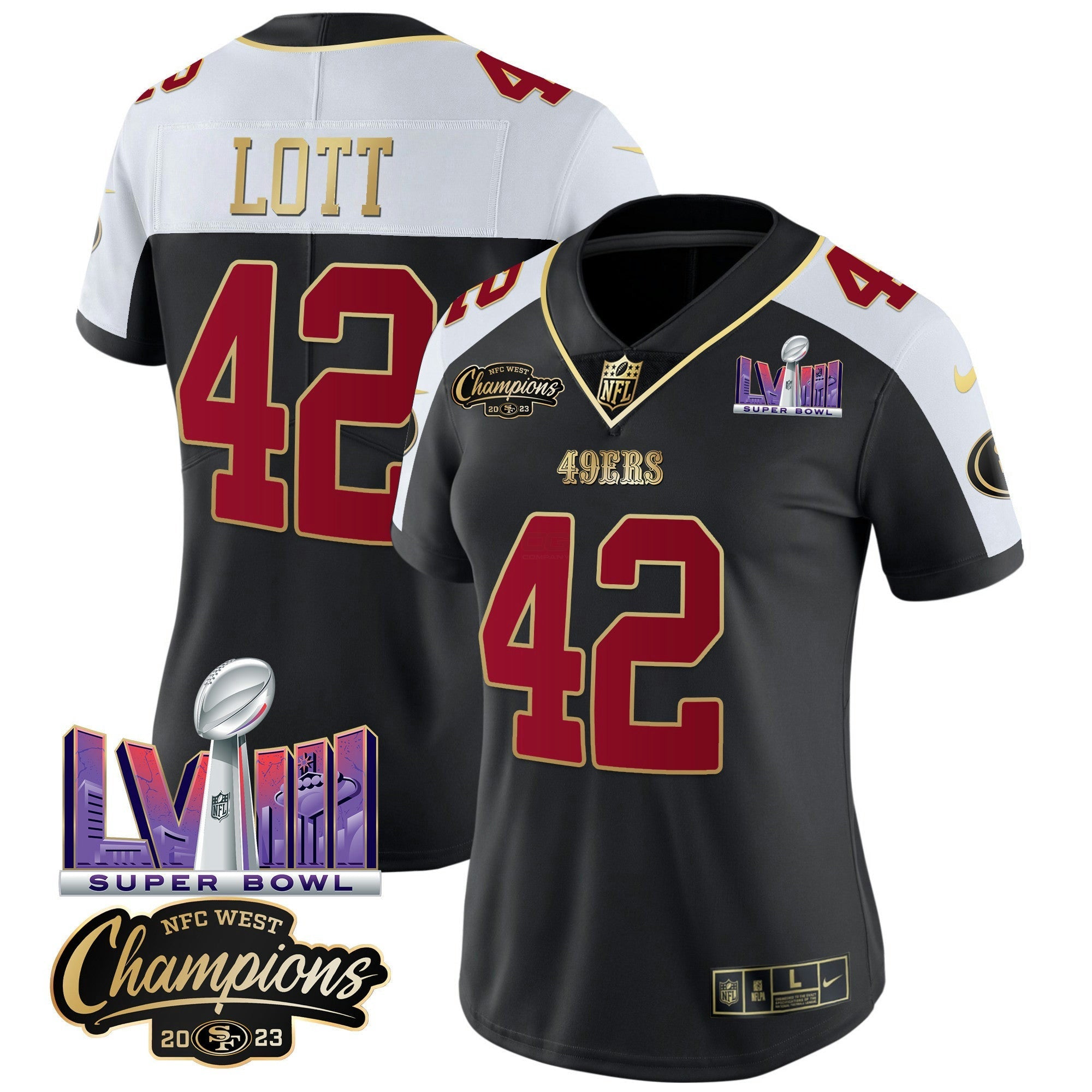 Camisa NFL Women’s NFC West Champions & Super Bowl LVIII Patch Vapor Jersey V2