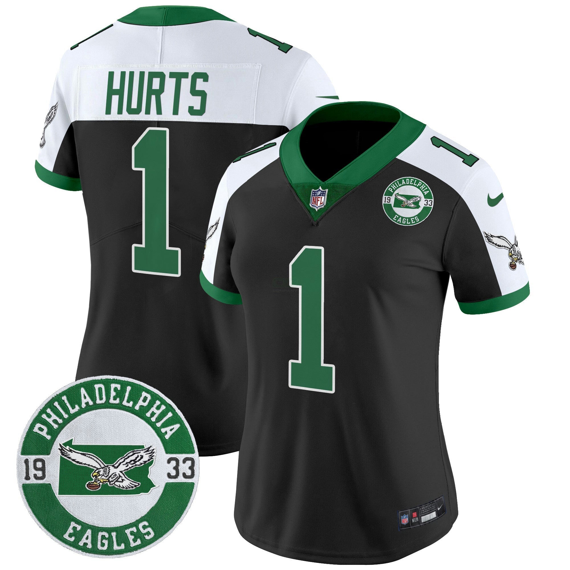 Camisa NFL Women’s Philadelphia 2024 Throwback Vapor Limited Jersey – Est. 1933 Patch