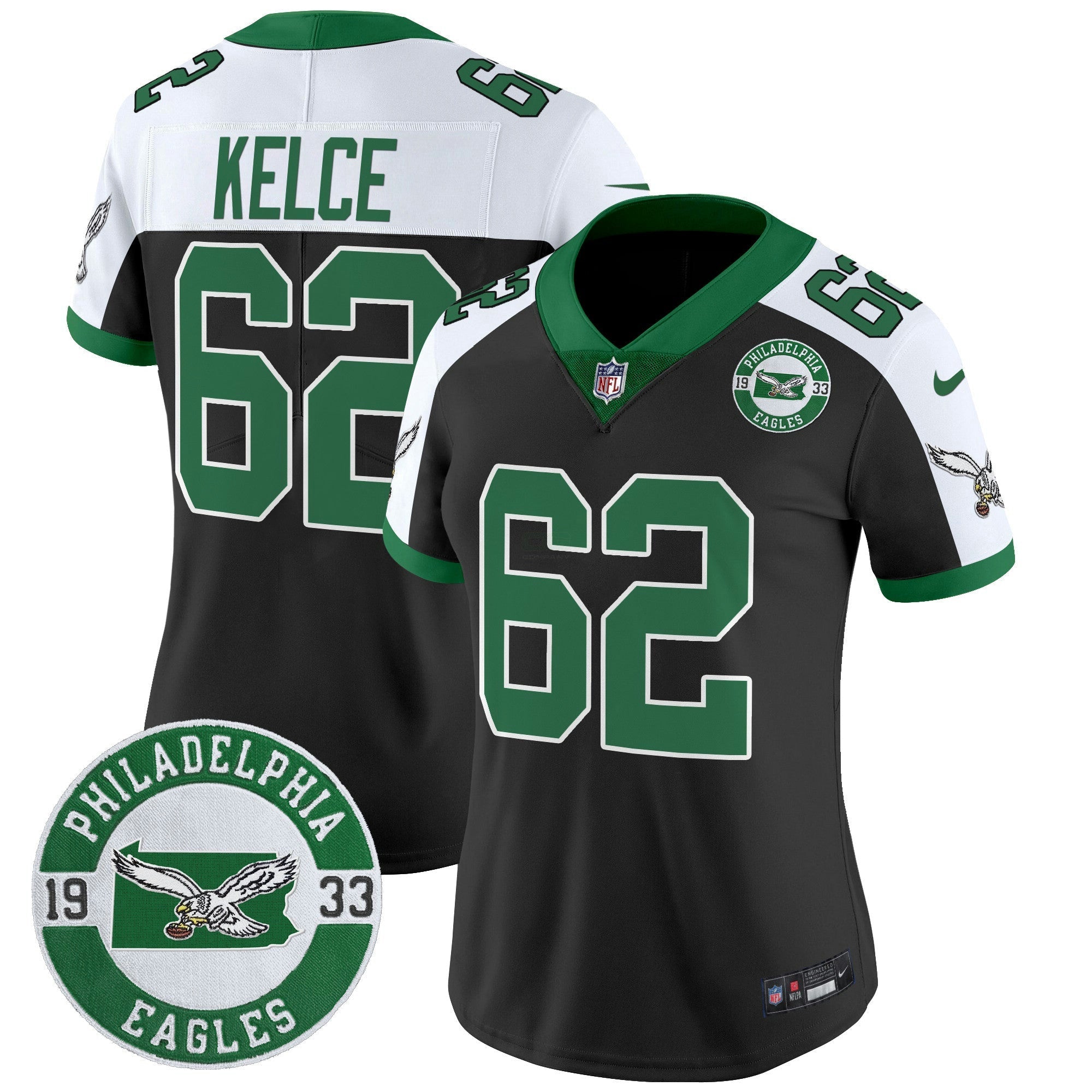Camisa NFL Women’s Philadelphia 2024 Throwback Vapor Limited Jersey – Est. 1933 Patch