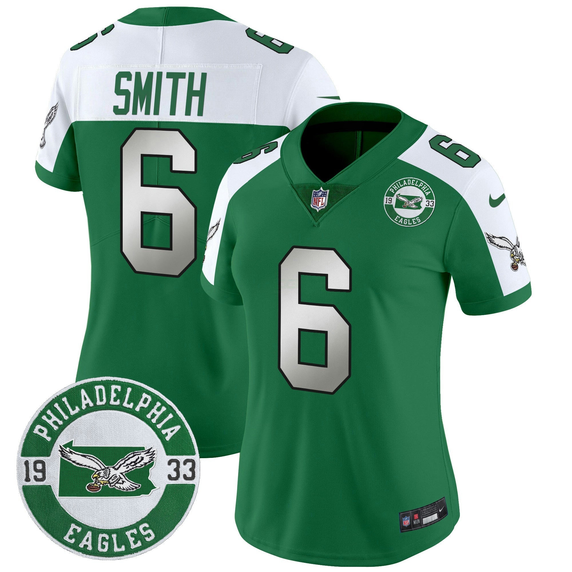 Camisa NFL Women’s Philadelphia 2024 Throwback Vapor Limited Jersey – Est. 1933 Patch