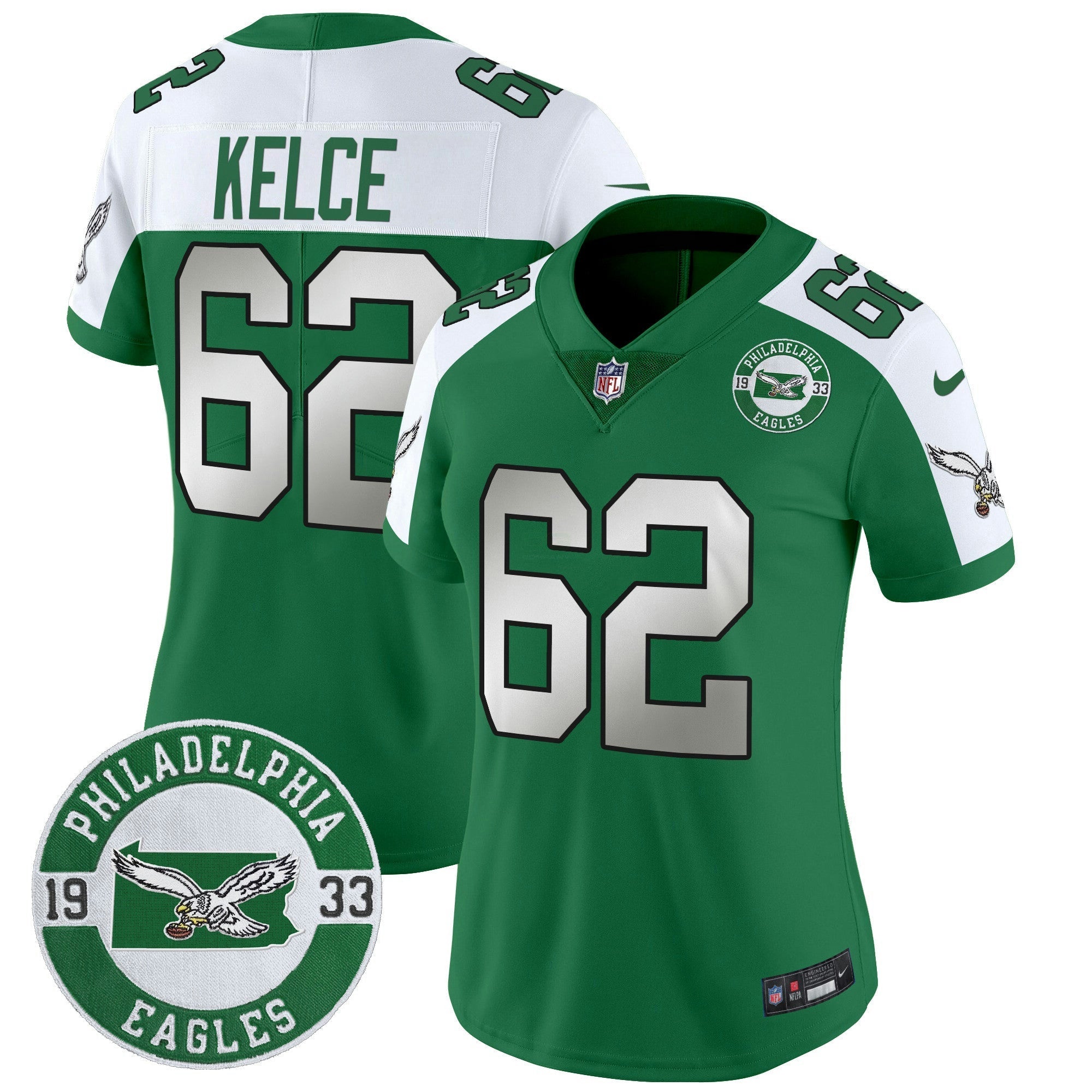 Camisa NFL Women’s Philadelphia 2024 Throwback Vapor Limited Jersey – Est. 1933 Patch