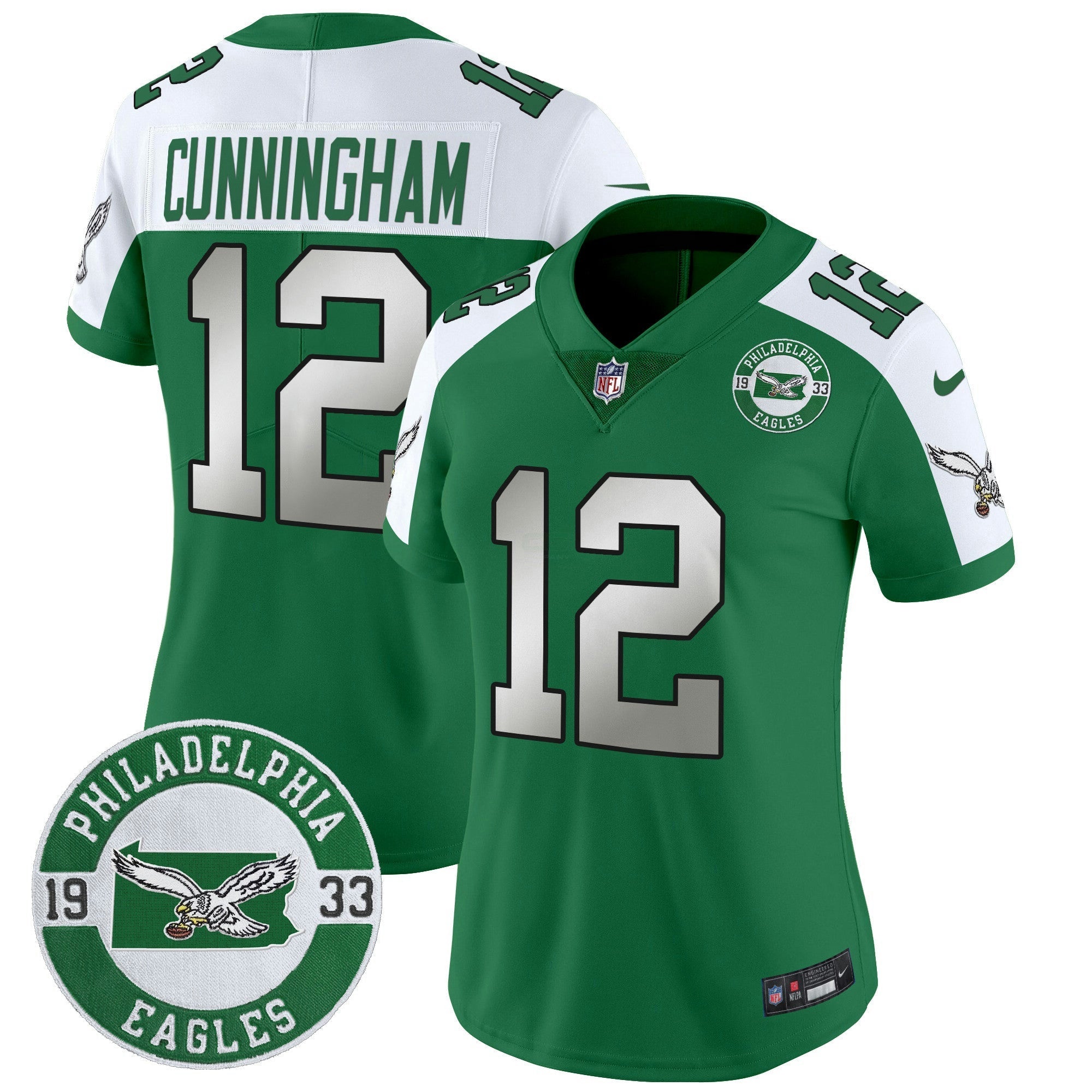 Camisa NFL Women’s Philadelphia 2024 Throwback Vapor Limited Jersey – Est. 1933 Patch