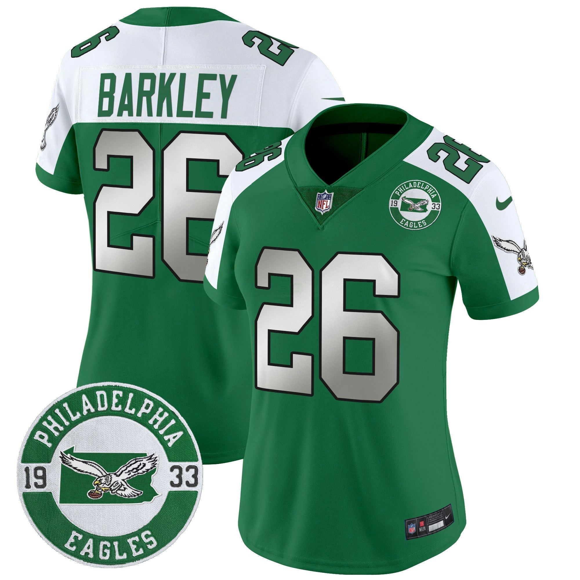 Camisa NFL Women’s Philadelphia 2024 Throwback Vapor Limited Jersey – Est. 1933 Patch
