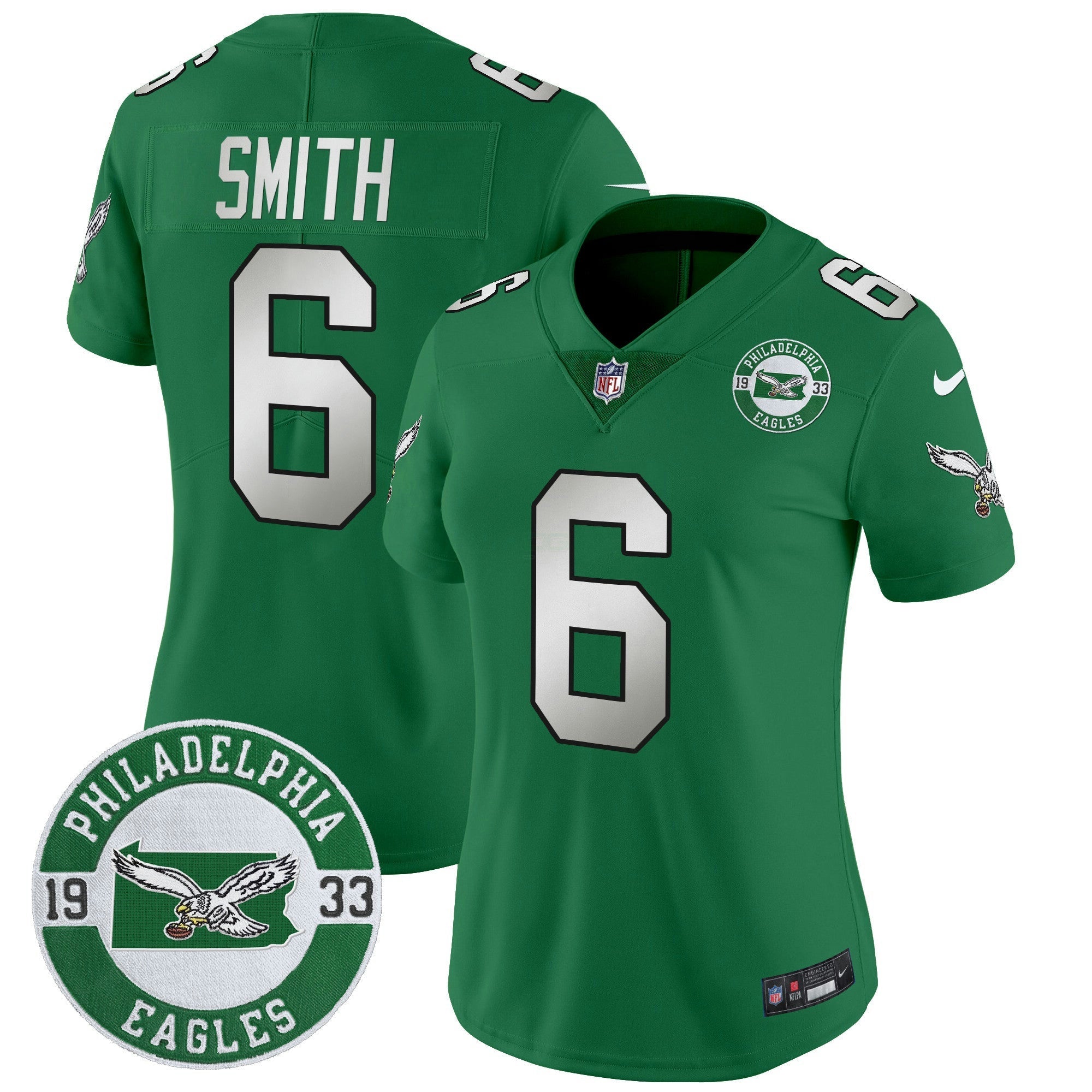 Camisa NFL Women’s Philadelphia 2024 Throwback Vapor Limited Jersey – Est. 1933 Patch