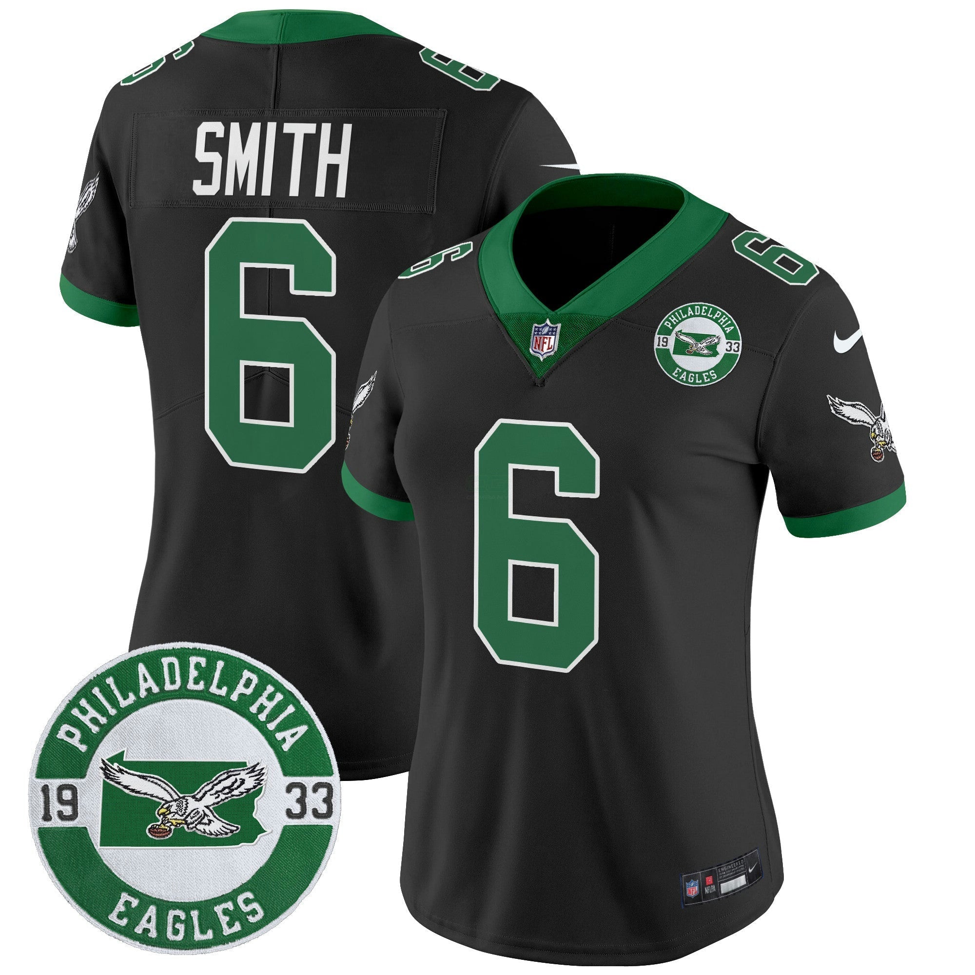 Camisa NFL Women’s Philadelphia 2024 Throwback Vapor Limited Jersey – Est. 1933 Patch