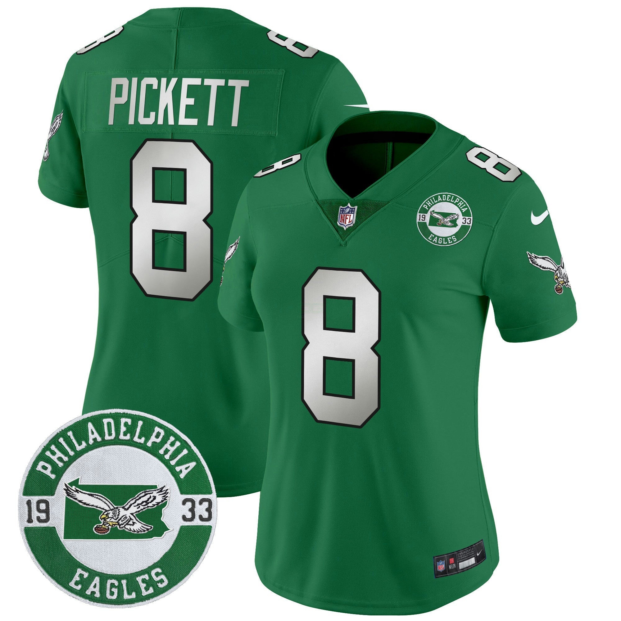 Camisa NFL Women’s Philadelphia 2024 Throwback Vapor Limited Jersey – Est. 1933 Patch