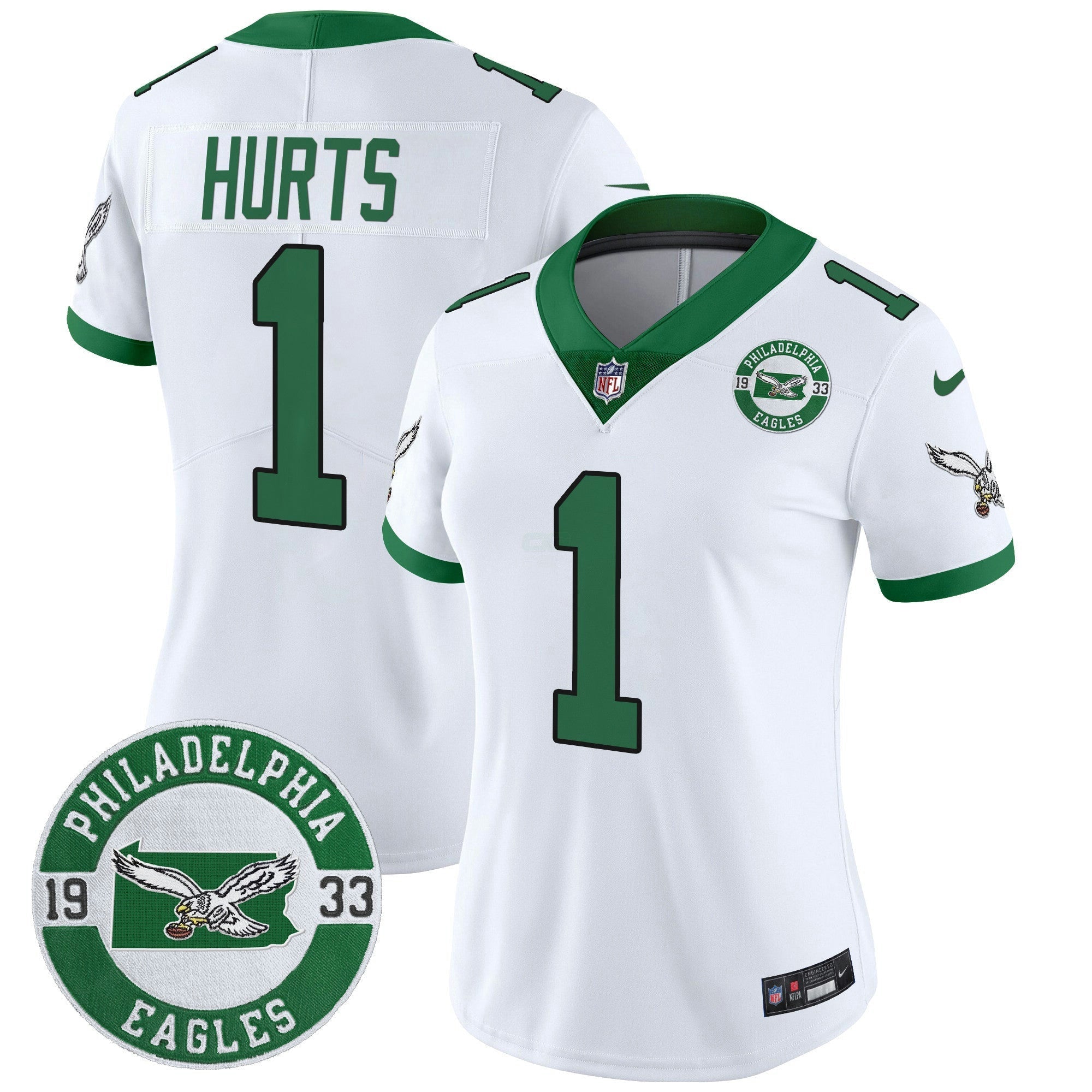 Camisa NFL Women’s Philadelphia 2024 Throwback Vapor Limited Jersey – Est. 1933 Patch