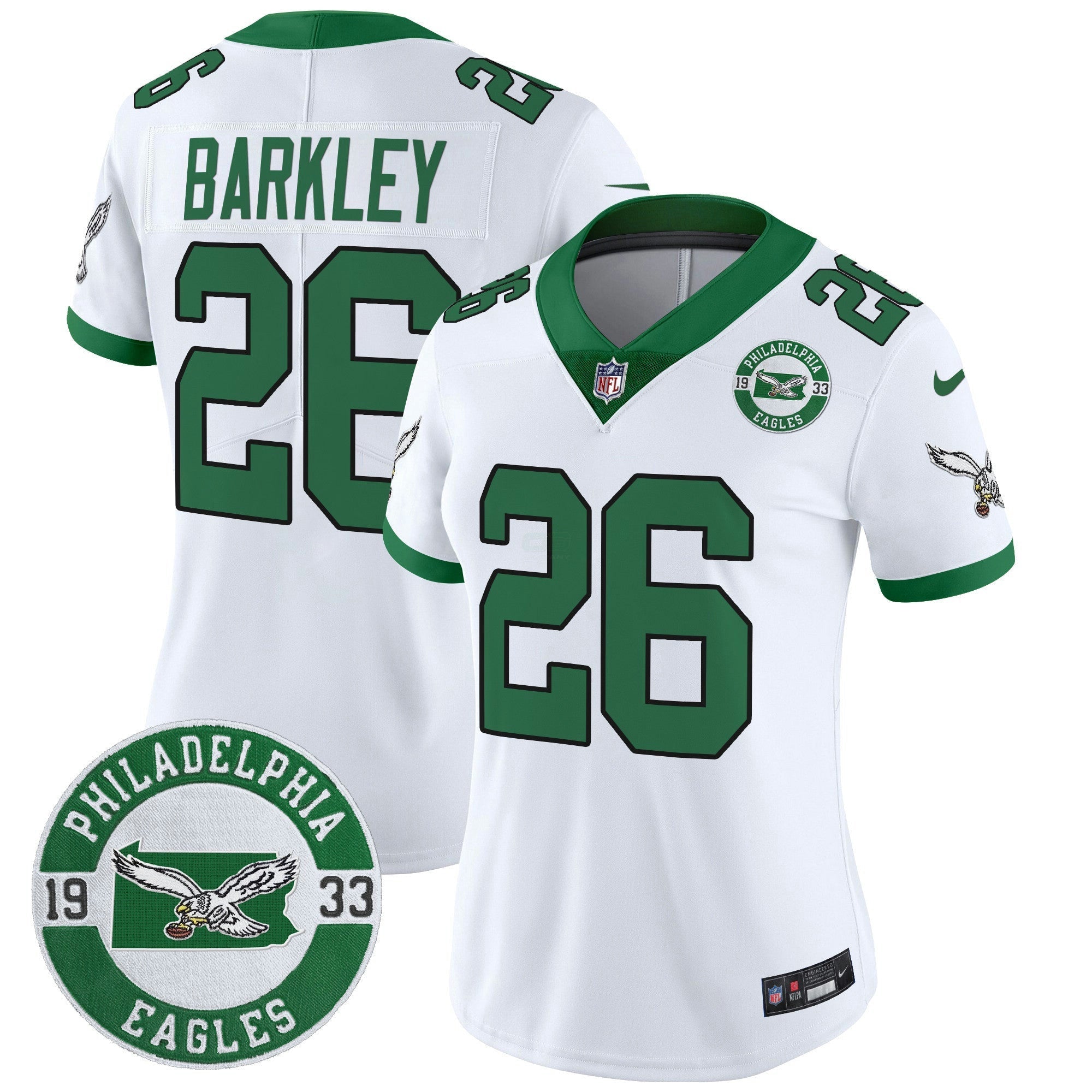 Camisa NFL Women’s Philadelphia 2024 Throwback Vapor Limited Jersey – Est. 1933 Patch