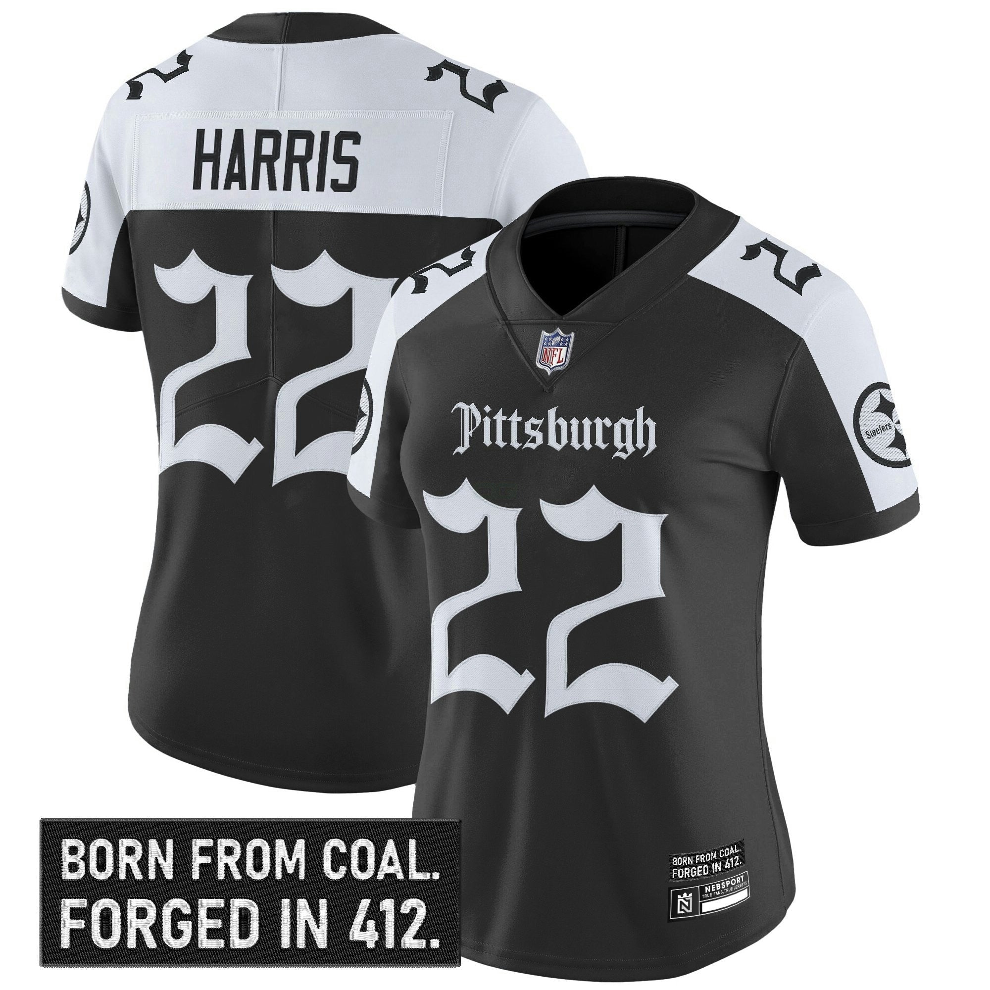 Camisa NFL Women’s Pittsburgh ‘Gothic Steel City Edition’ Vapor Limited Jersey