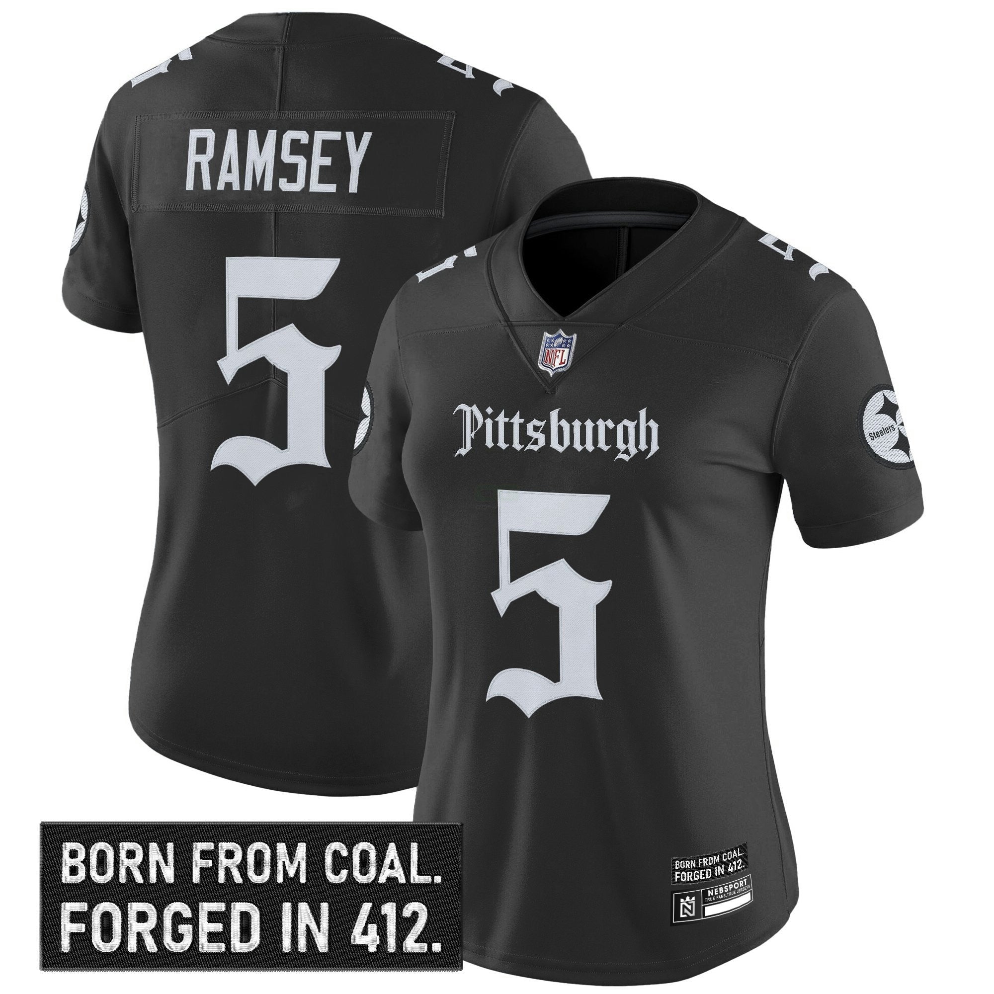 Camisa NFL Women’s Pittsburgh ‘Gothic Steel City Edition’ Vapor Limited Jersey