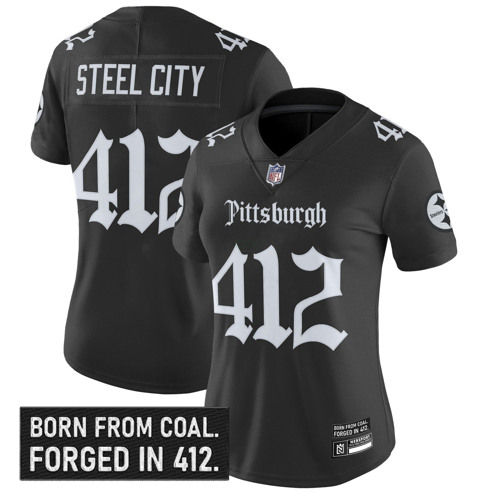 Camisa NFL Women’s Pittsburgh ‘Gothic Steel City Edition’ Vapor Limited Jersey