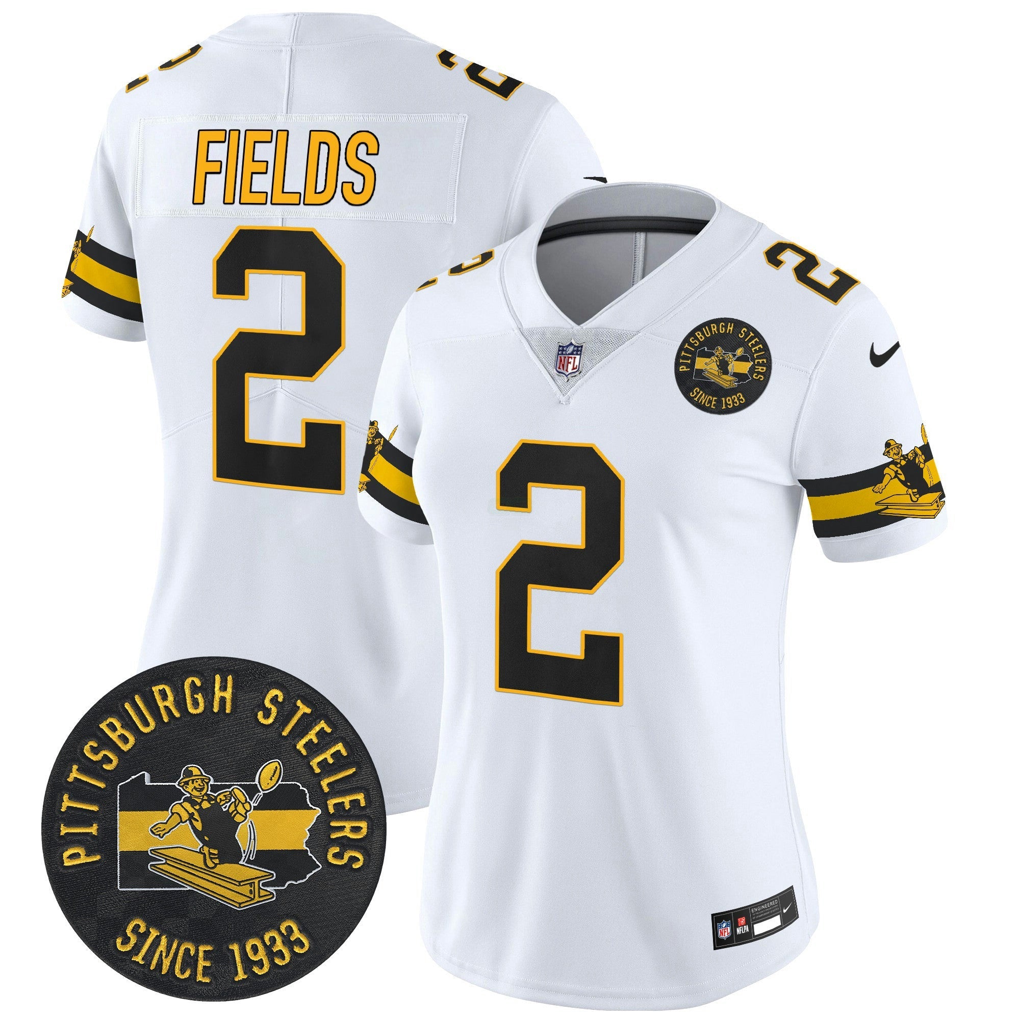 Camisa NFL Women’s Pittsburgh Throwback 1933 Patch Vapor Limited Jersey