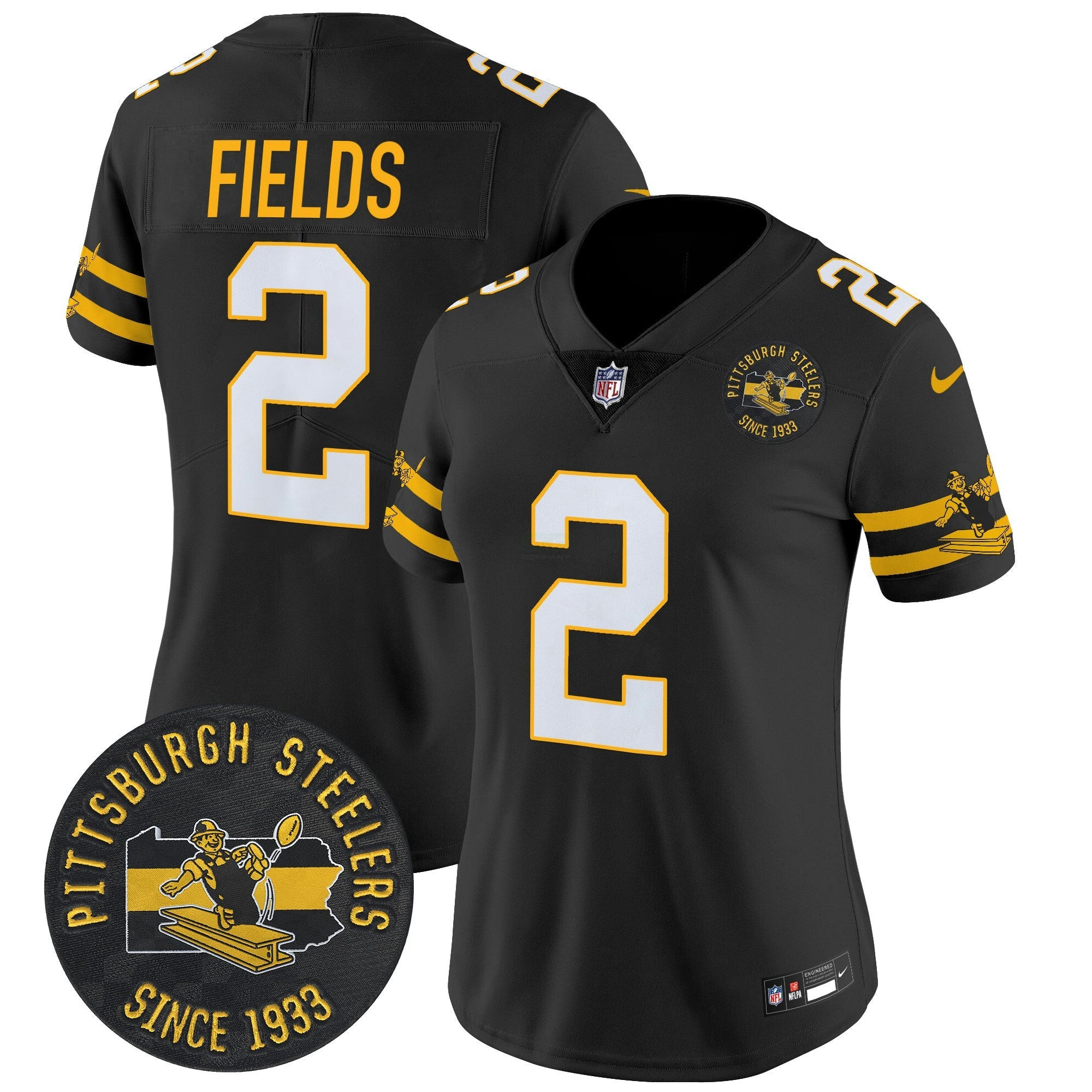 Camisa NFL Women’s Pittsburgh Throwback 1933 Patch Vapor Limited Jersey