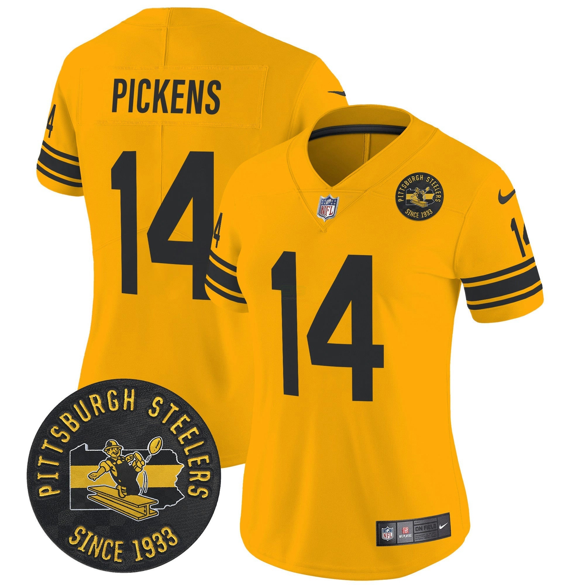 Camisa NFL Women’s Pittsburgh Throwback 1962 Vapor Limited Jersey – Est. 1933 Patch