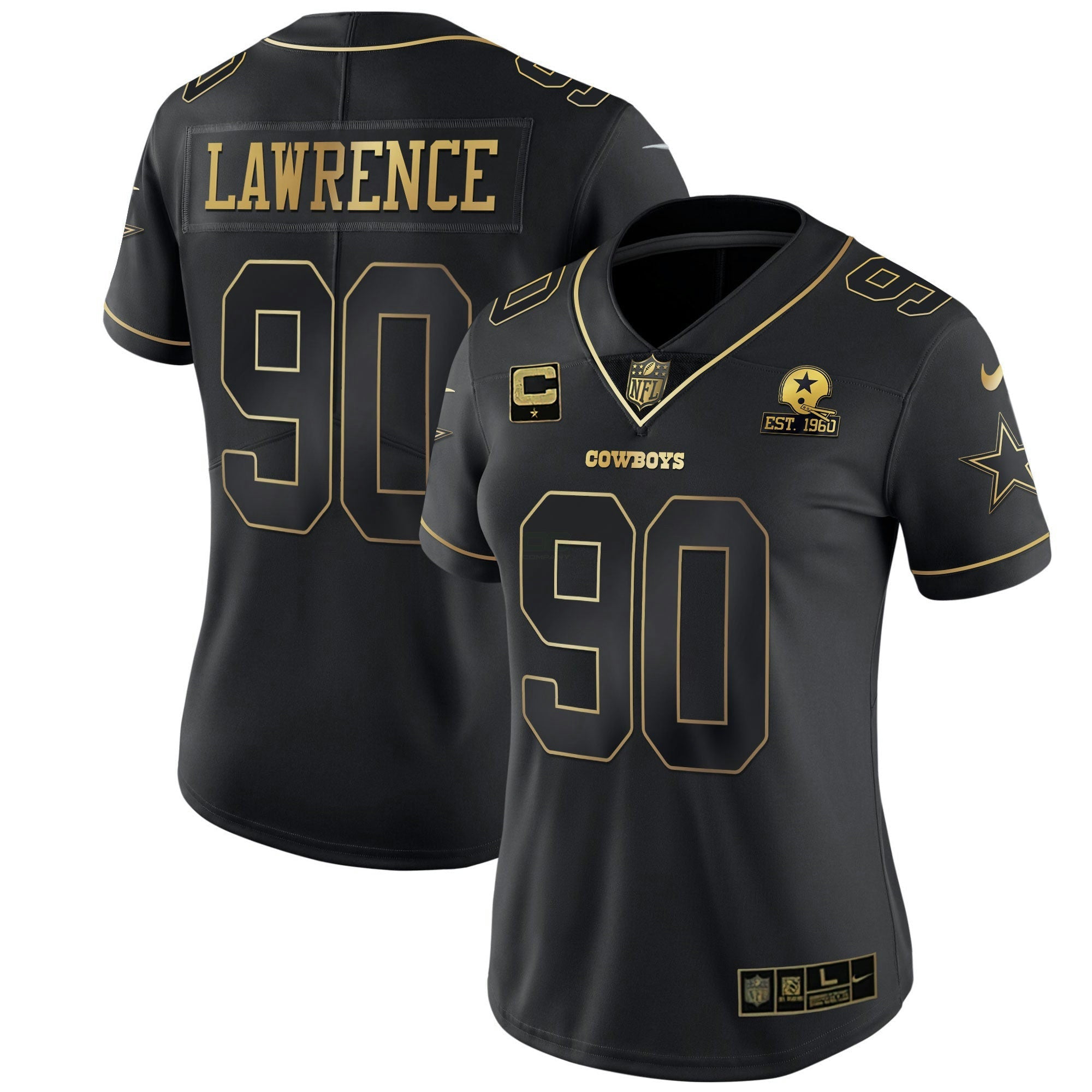 Camisa NFL Women’s Preta Dourada & Branca Dourada