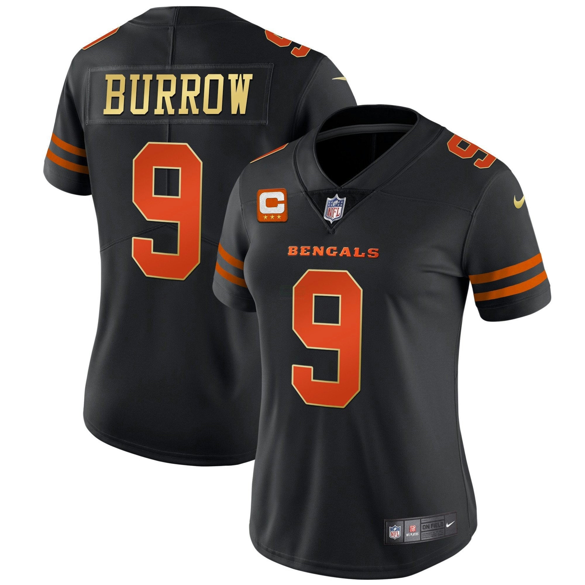 Camisa NFL Women’s Preta Dourada Vapor Jersey