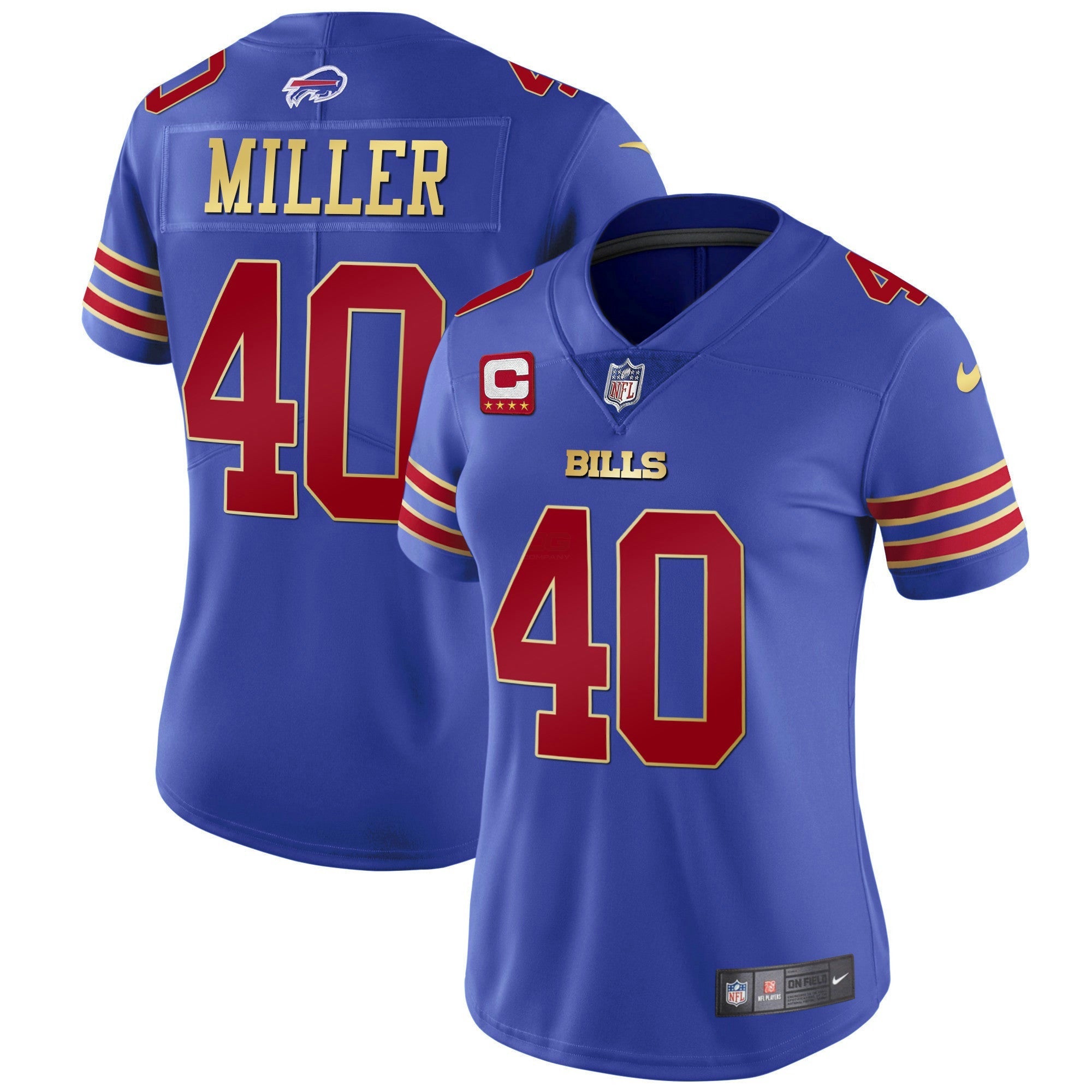 Camisa NFL Women’s Preta Vermelha Vapor Jersey