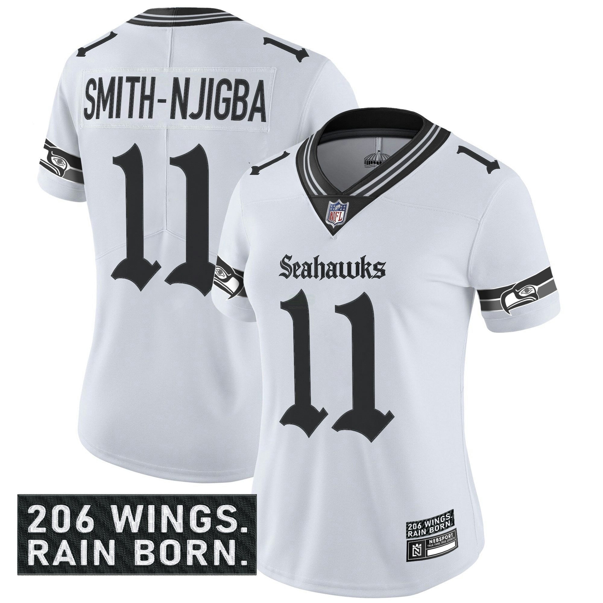 Camisa NFL Women’s Seattle ‘Gothic Rain City Shadows Edition’ Vapor Limited Jersey