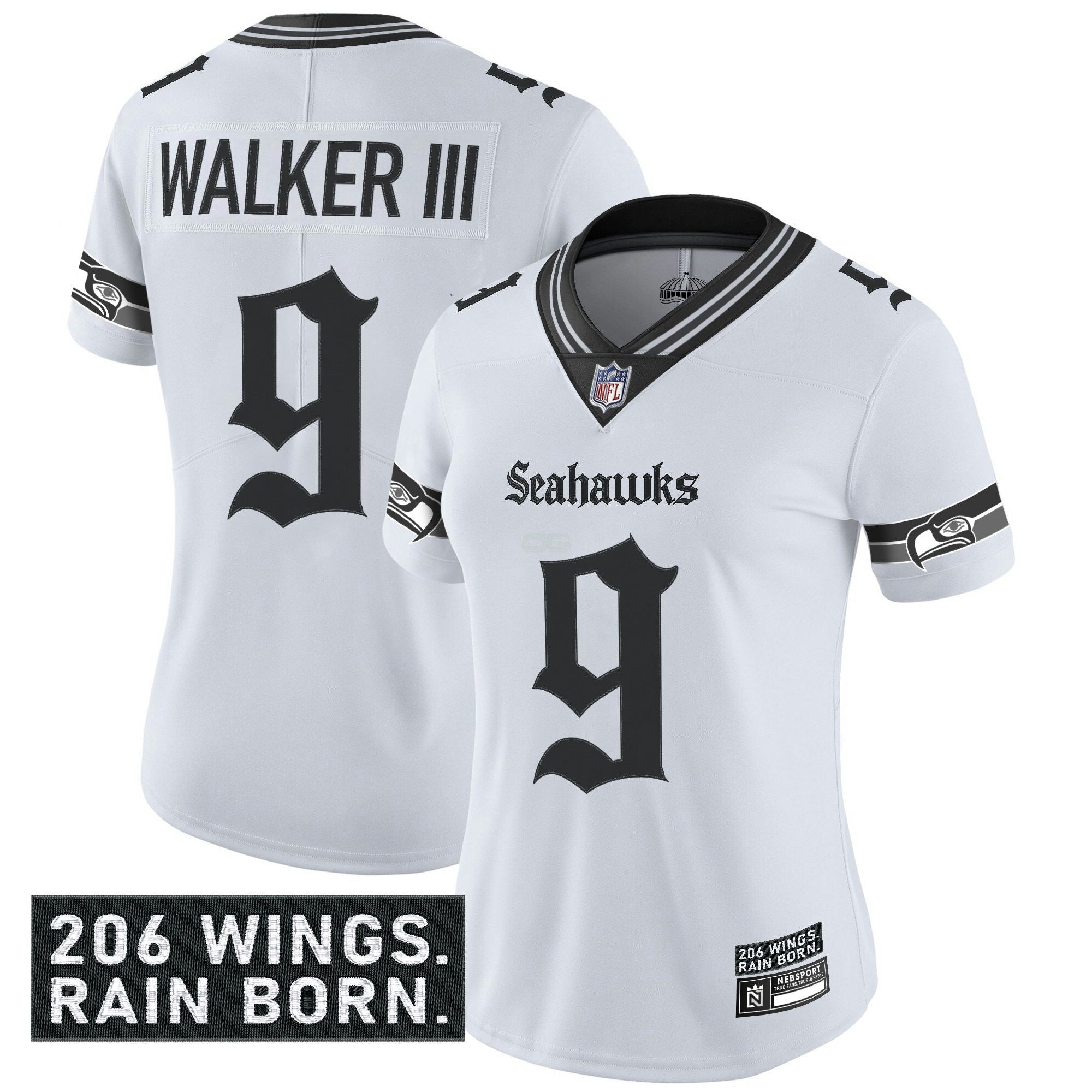 Camisa NFL Women’s Seattle ‘Gothic Rain City Shadows Edition’ Vapor Limited Jersey