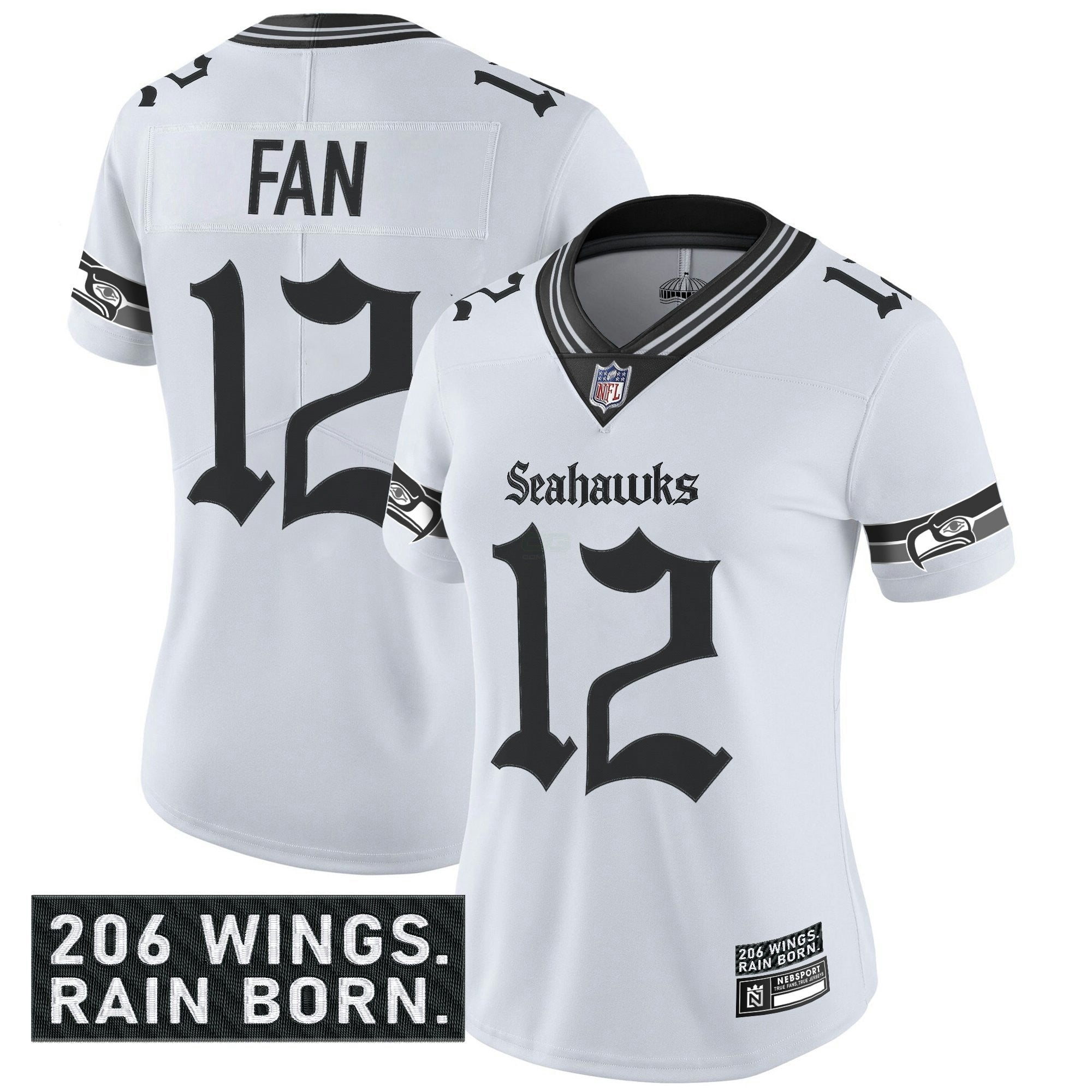 Camisa NFL Women’s Seattle ‘Gothic Rain City Shadows Edition’ Vapor Limited Jersey