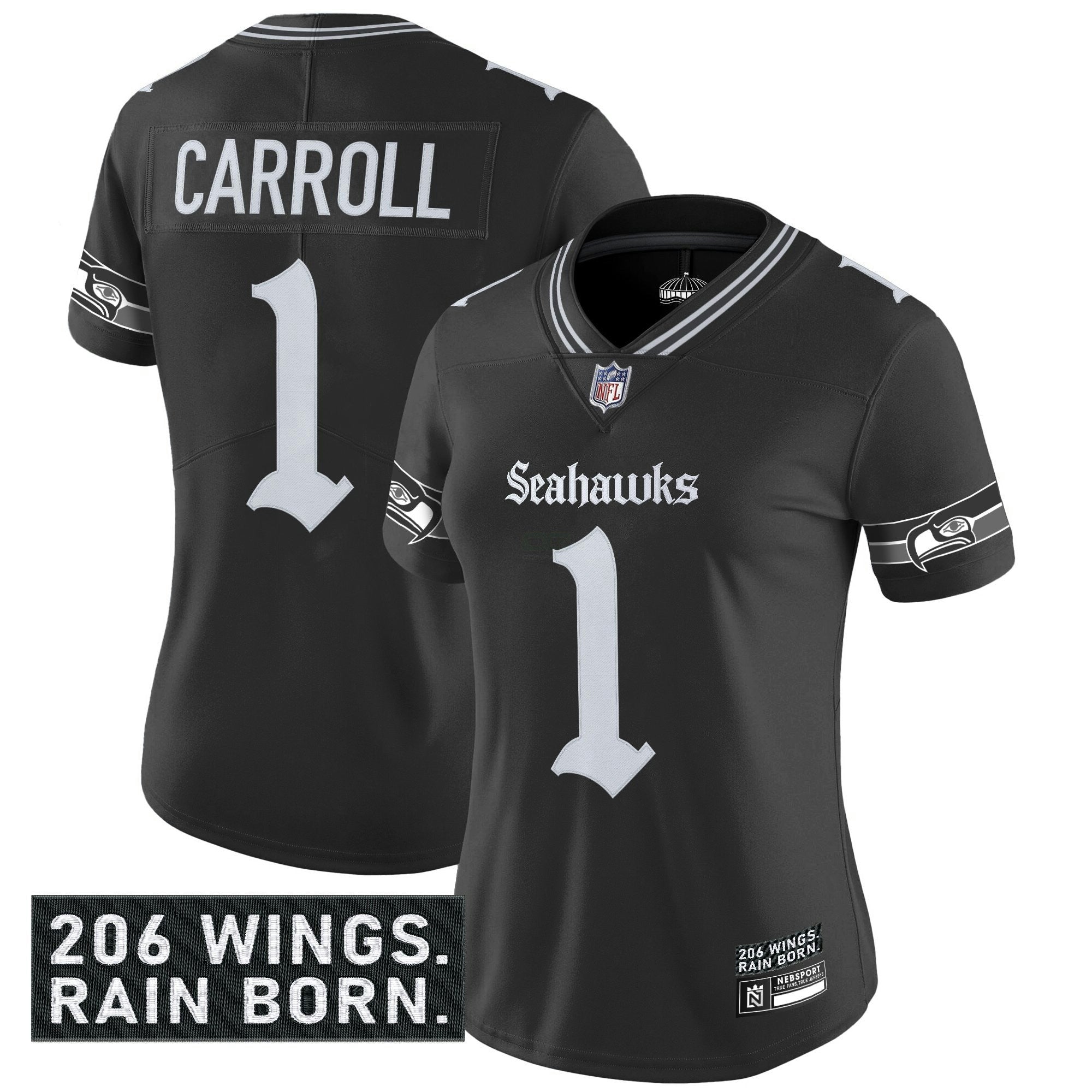 Camisa NFL Women’s Seattle ‘Gothic Rain City Shadows Edition’ Vapor Limited Jersey