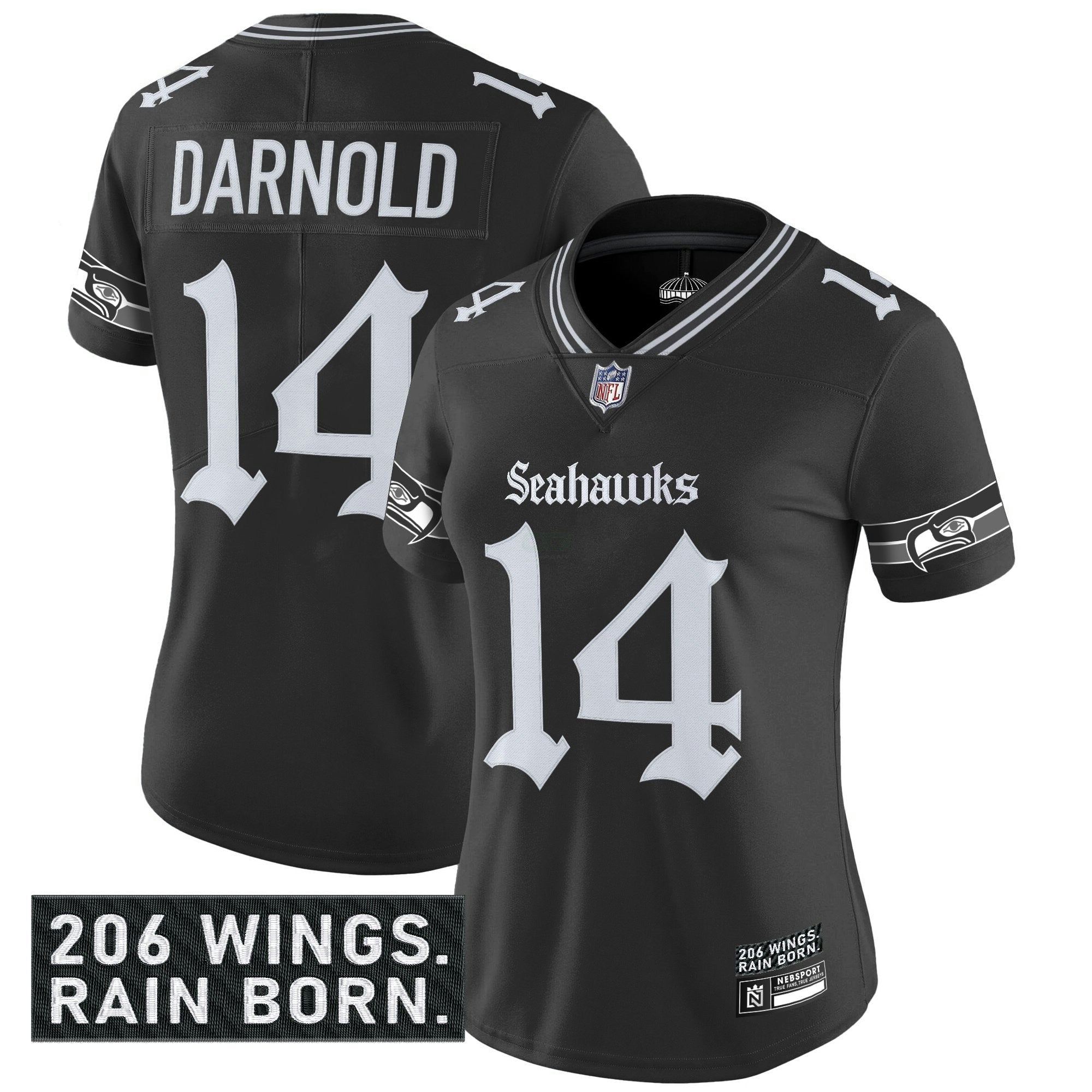 Camisa NFL Women’s Seattle ‘Gothic Rain City Shadows Edition’ Vapor Limited Jersey