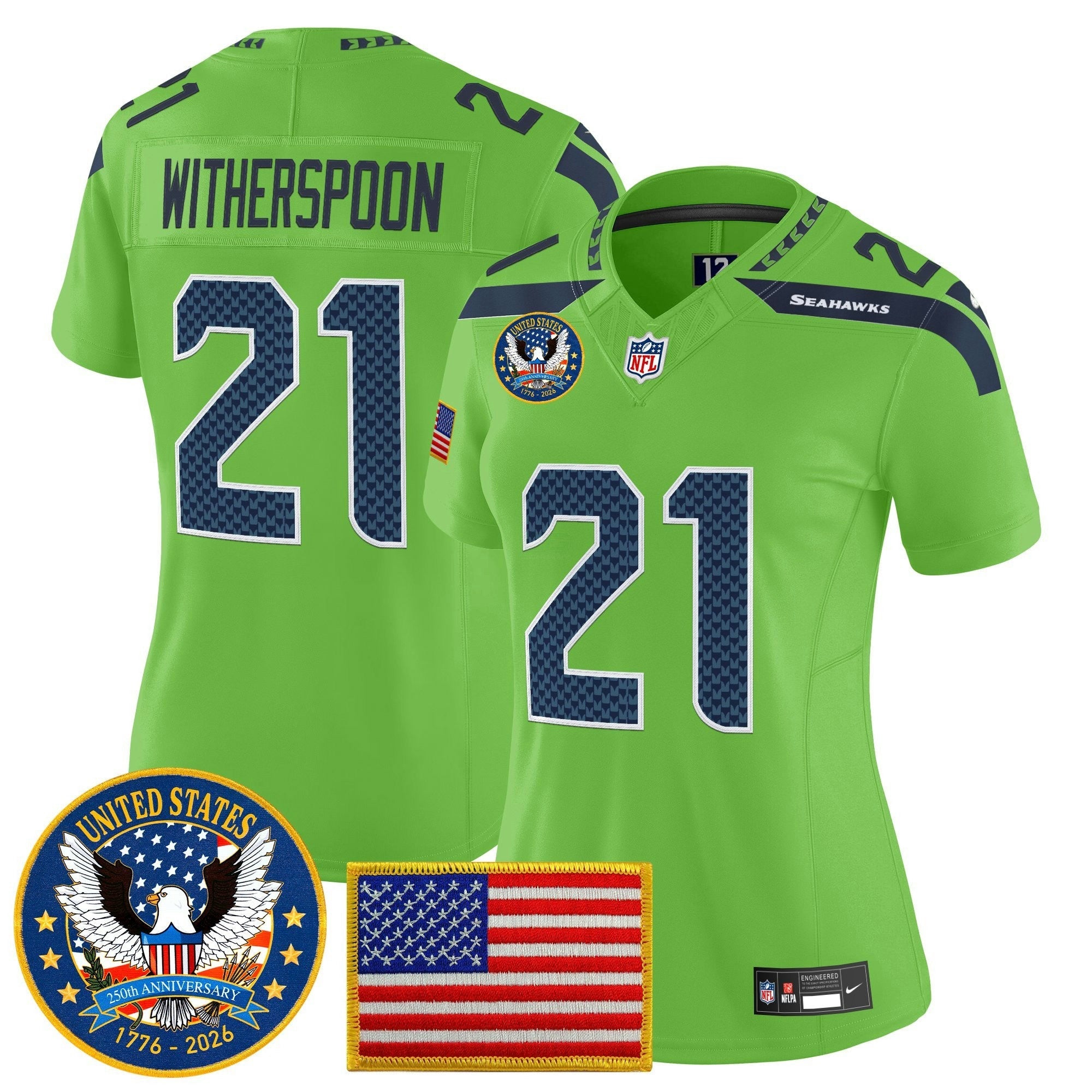 Camisa NFL Women’s Seattle “United States 250th Anniversary Patch” Vapor Limited Jersey