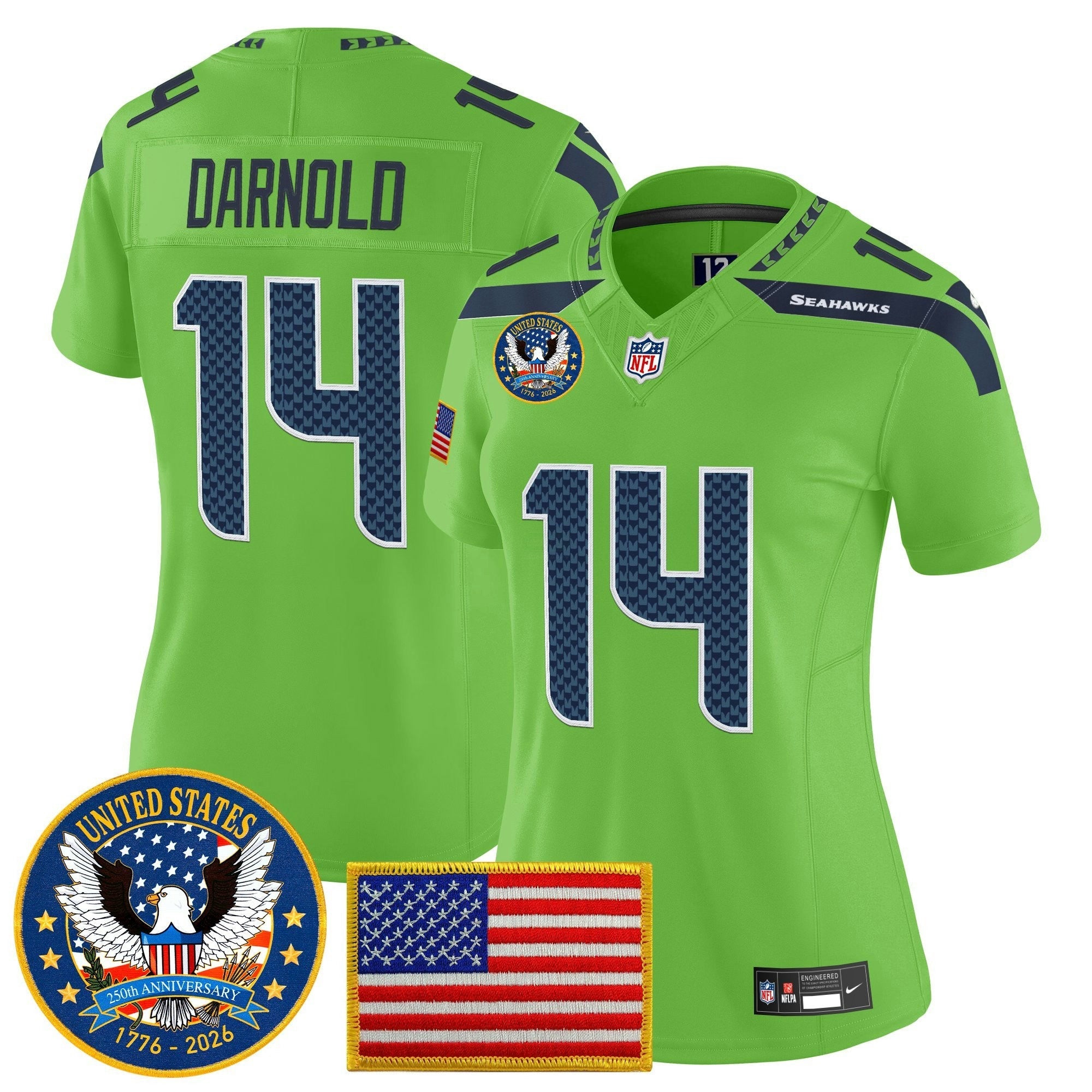 Camisa NFL Women’s Seattle “United States 250th Anniversary Patch” Vapor Limited Jersey
