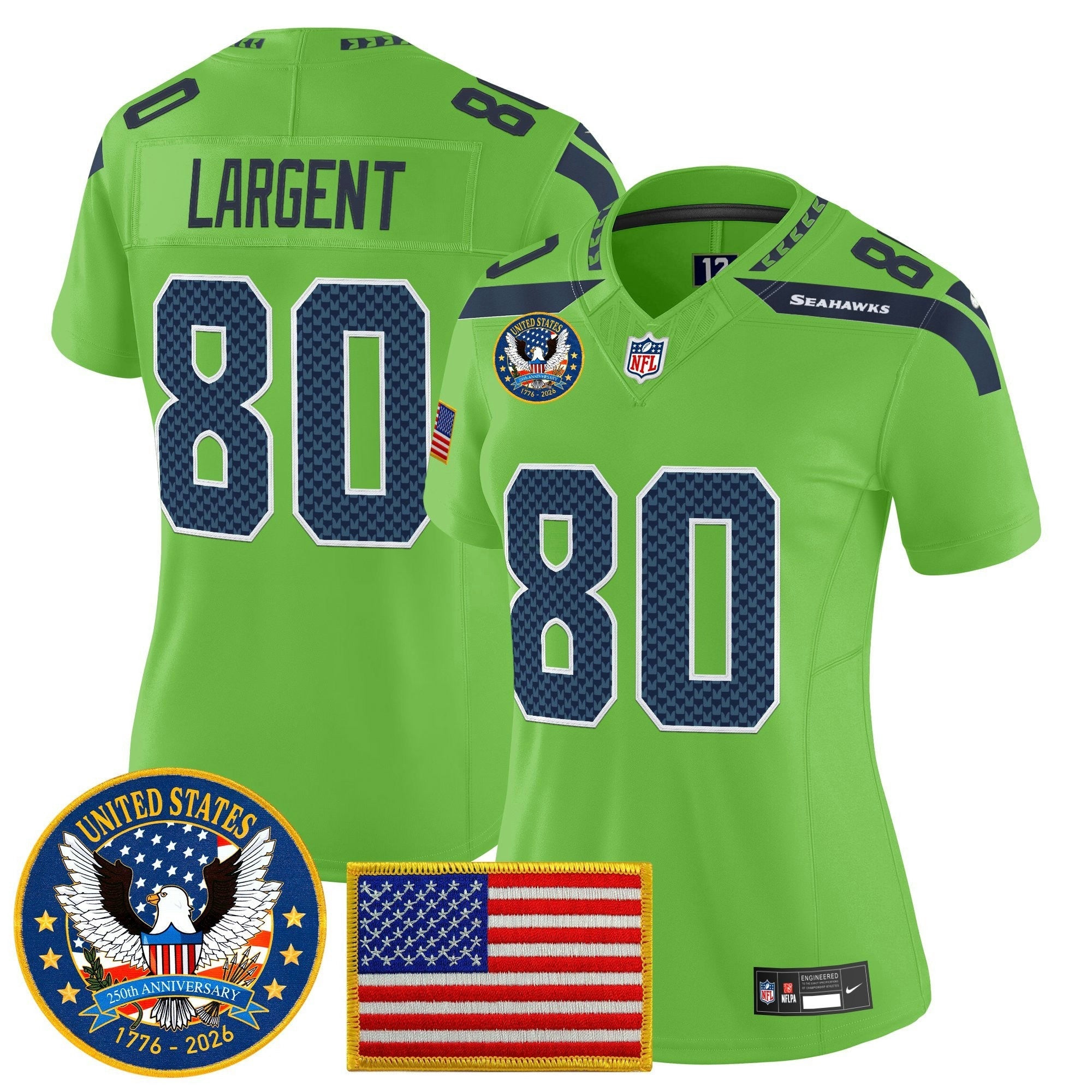 Camisa NFL Women’s Seattle “United States 250th Anniversary Patch” Vapor Limited Jersey