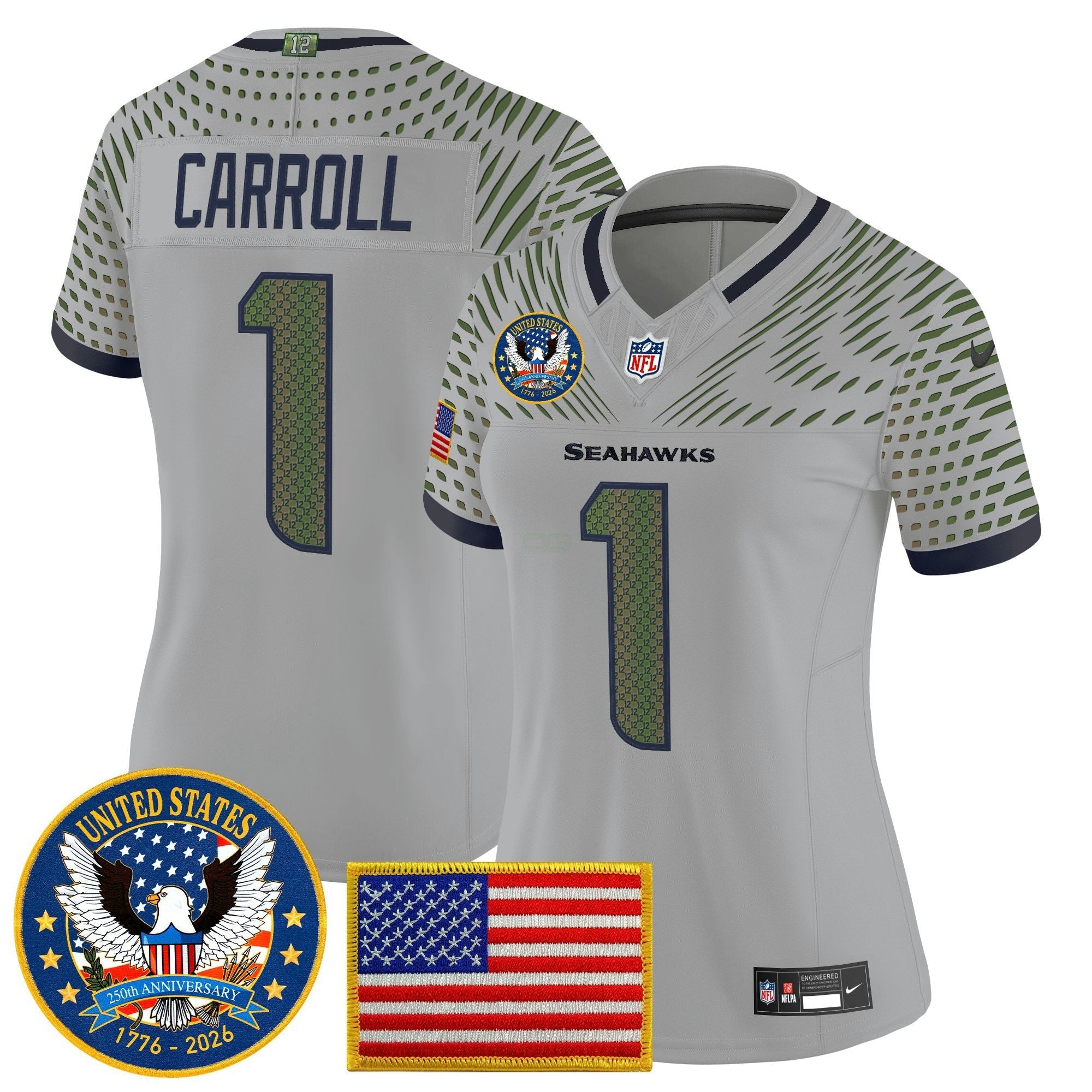 Camisa NFL Women’s Seattle “United States 250th Anniversary Patch” Vapor Limited Jersey