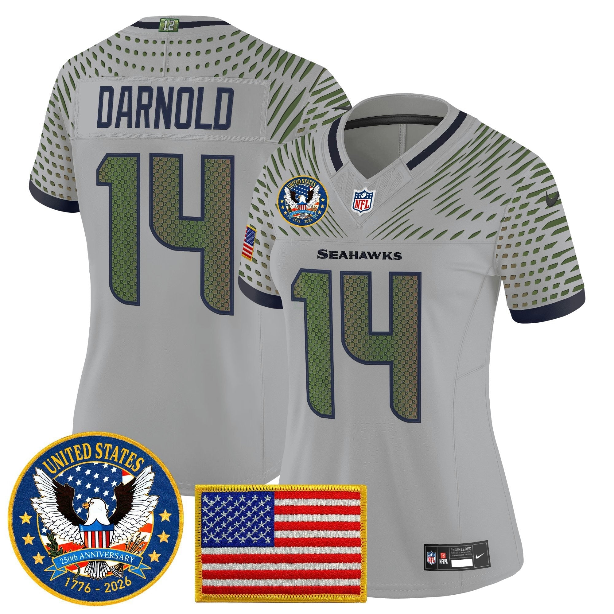 Camisa NFL Women’s Seattle “United States 250th Anniversary Patch” Vapor Limited Jersey
