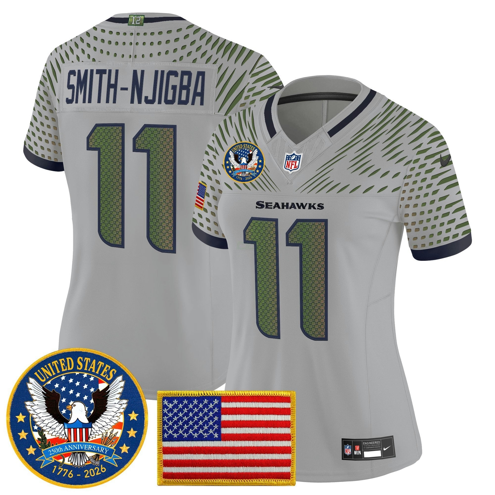 Camisa NFL Women’s Seattle “United States 250th Anniversary Patch” Vapor Limited Jersey