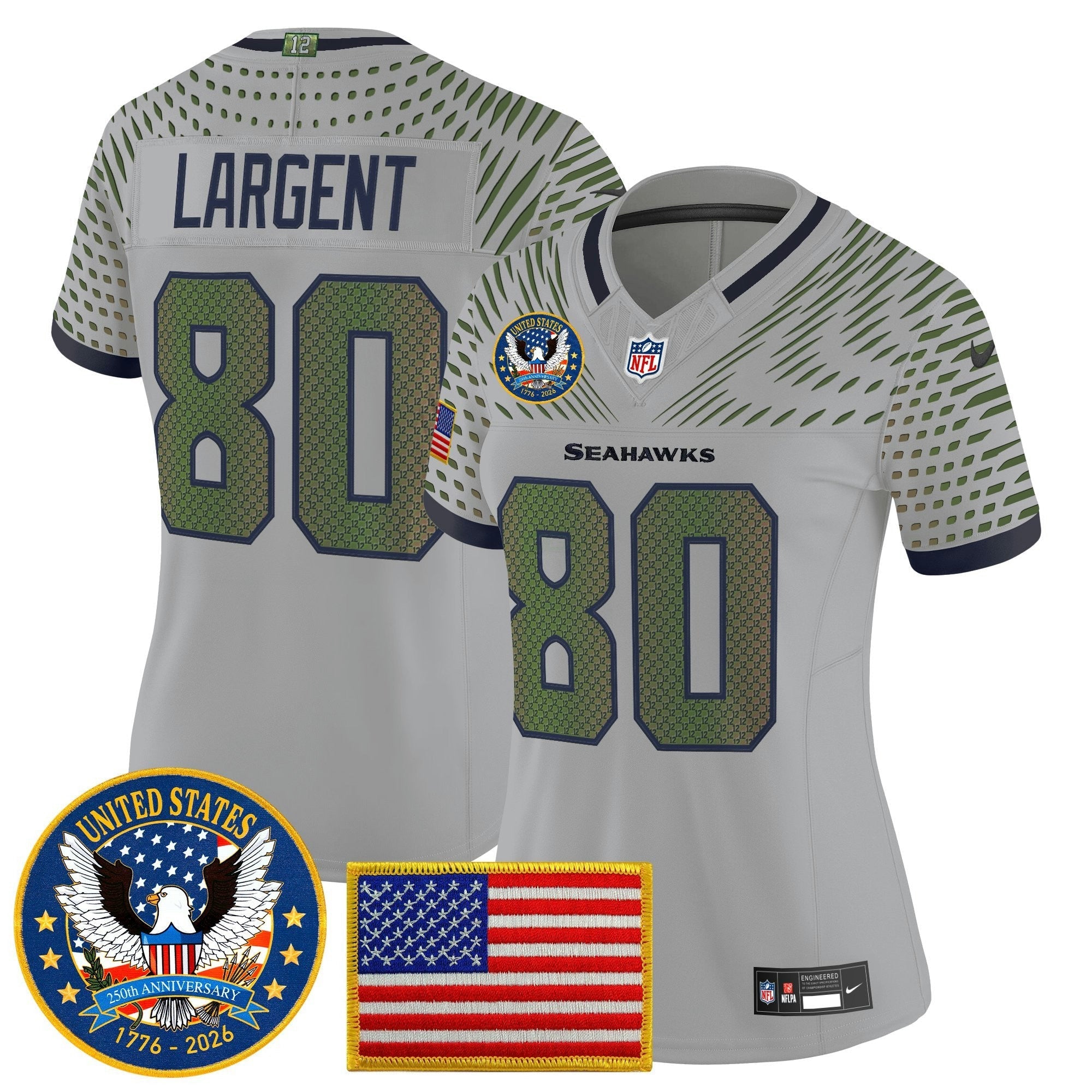 Camisa NFL Women’s Seattle “United States 250th Anniversary Patch” Vapor Limited Jersey
