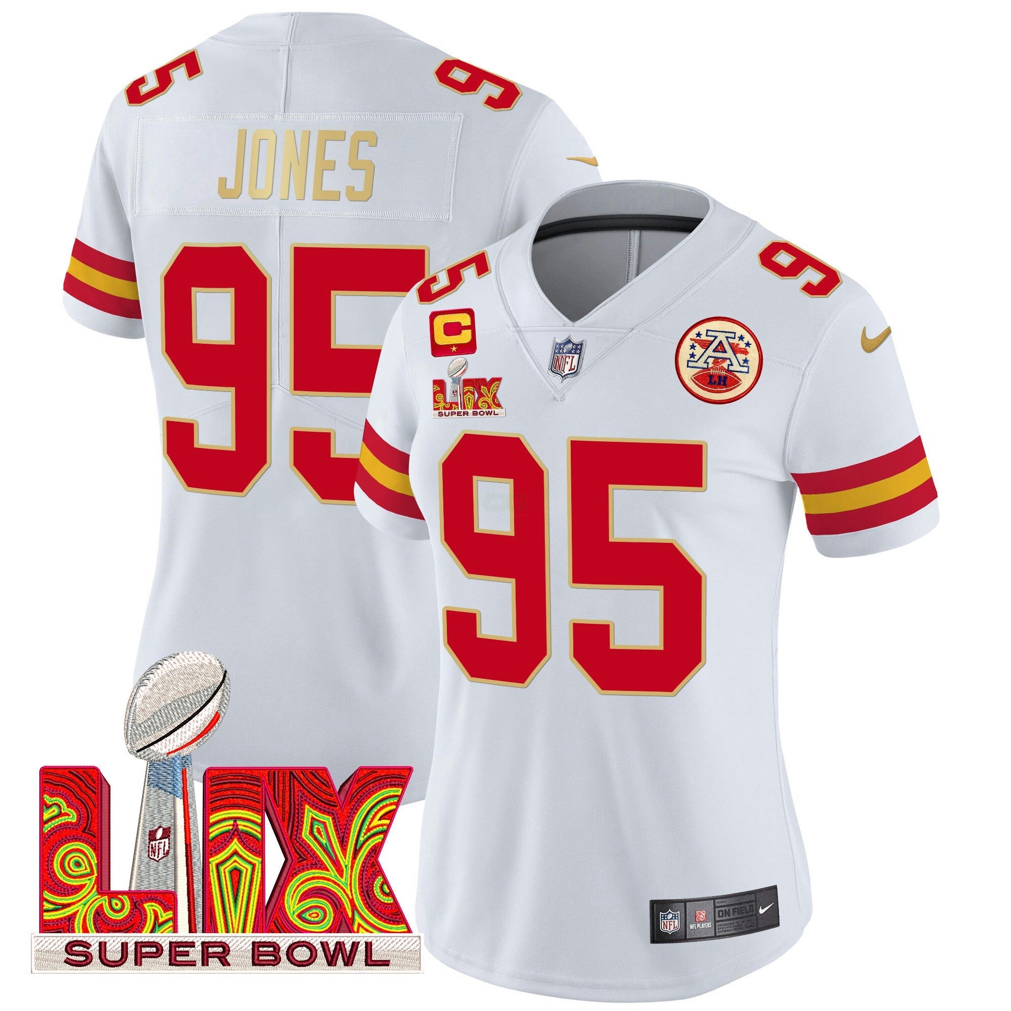 Camisa NFL Women’s Super Bowl LIX Patch Dourada Trim Vapor Limited Jersey