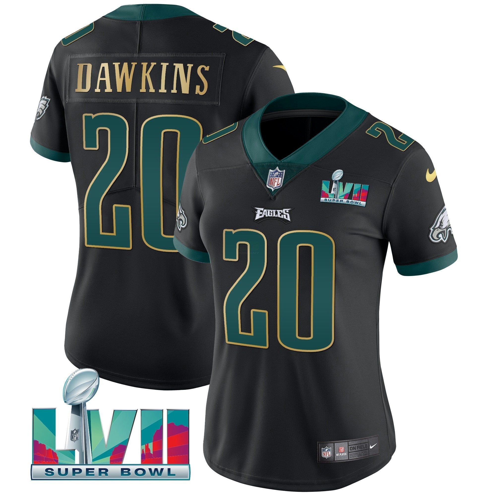 Camisa NFL Women’s Super Bowl LVII Dourada Trim Jersey