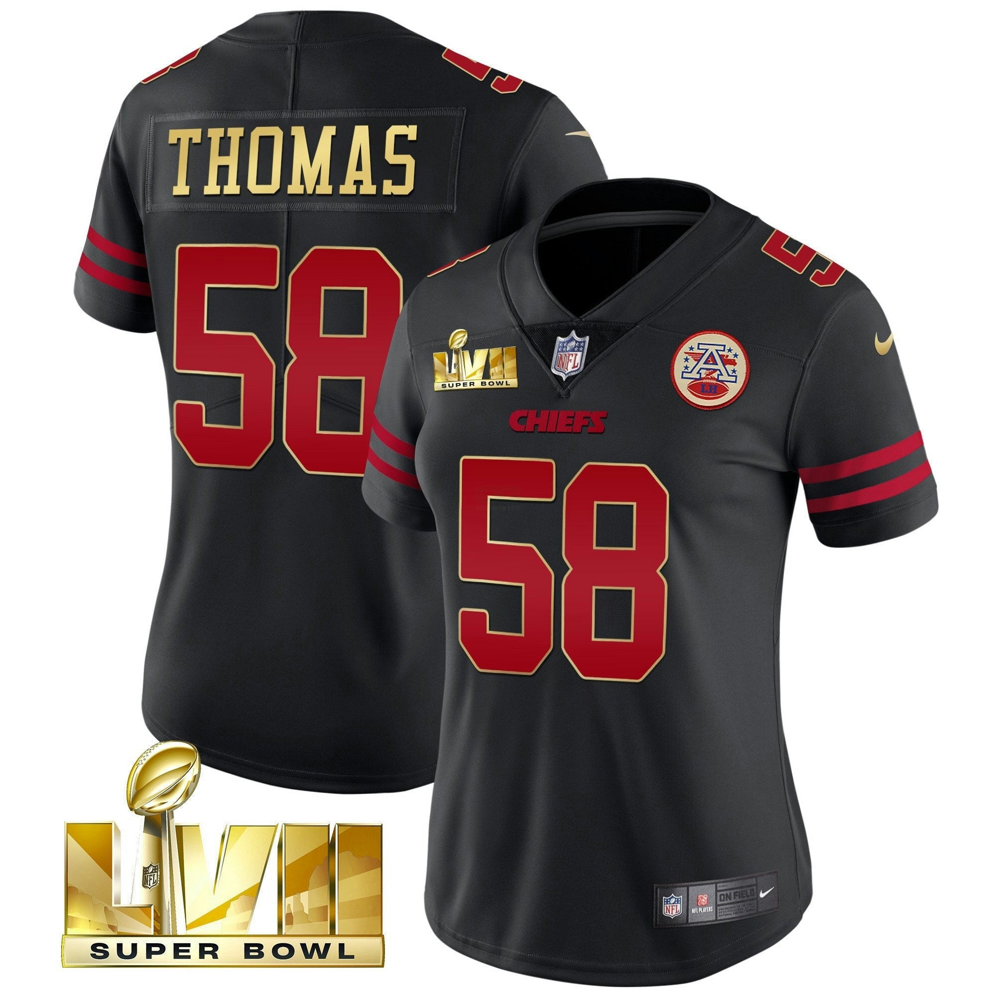 Camisa NFL Women’s Super Bowl LVII Vermelha Dourada Vapor Jersey