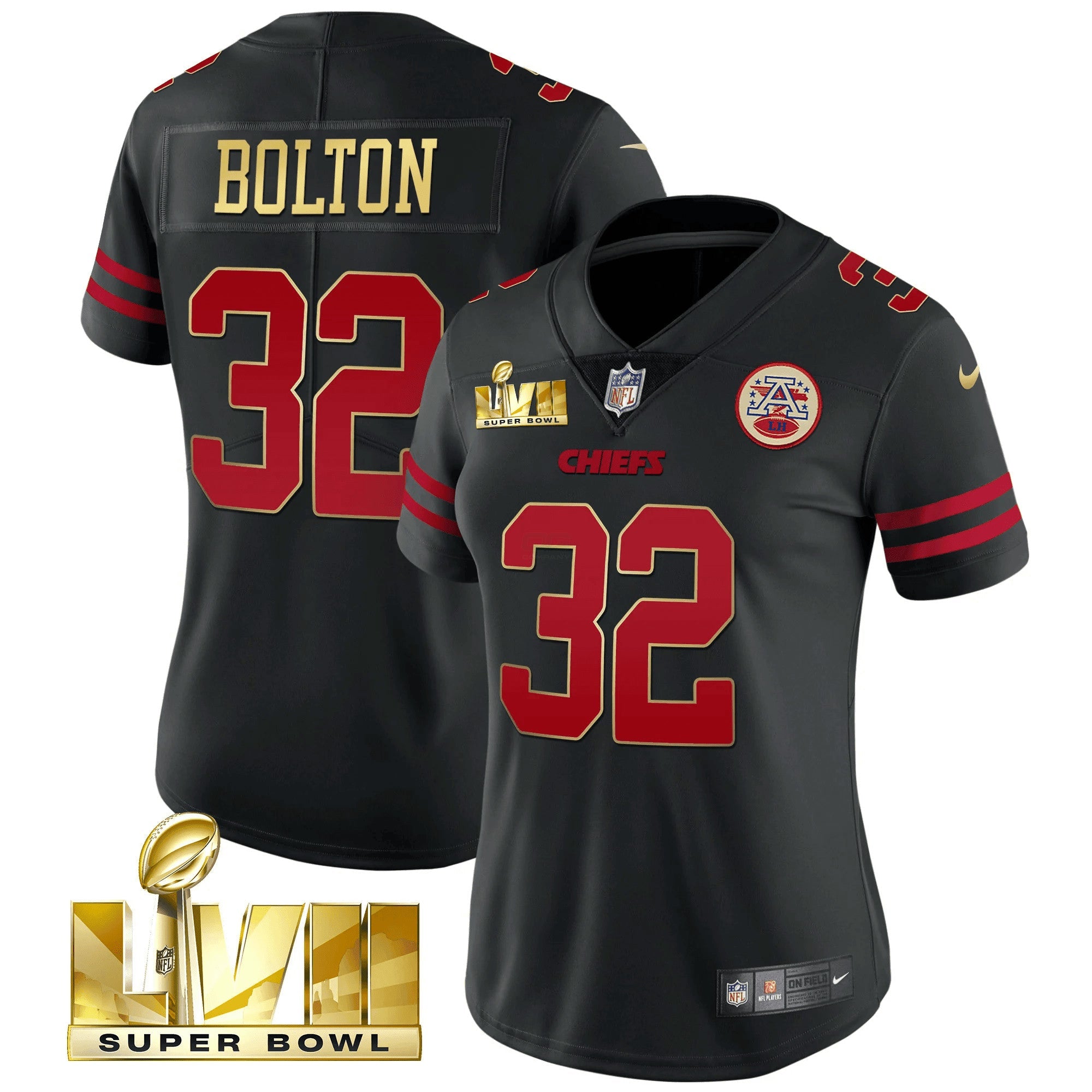 Camisa NFL Women’s Super Bowl LVII Vermelha Dourada Vapor Jersey