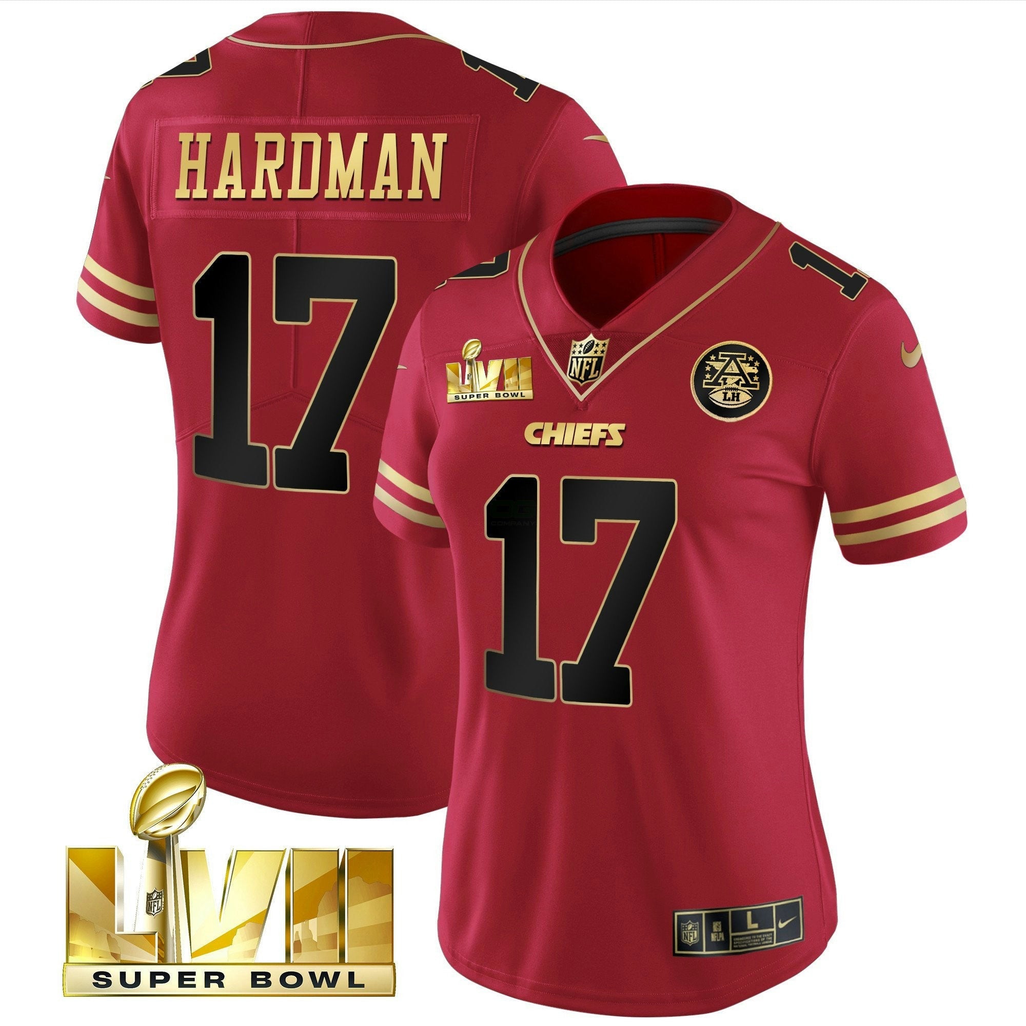 Camisa NFL Women’s Super Bowl LVII Vermelha Dourada Vapor Jersey
